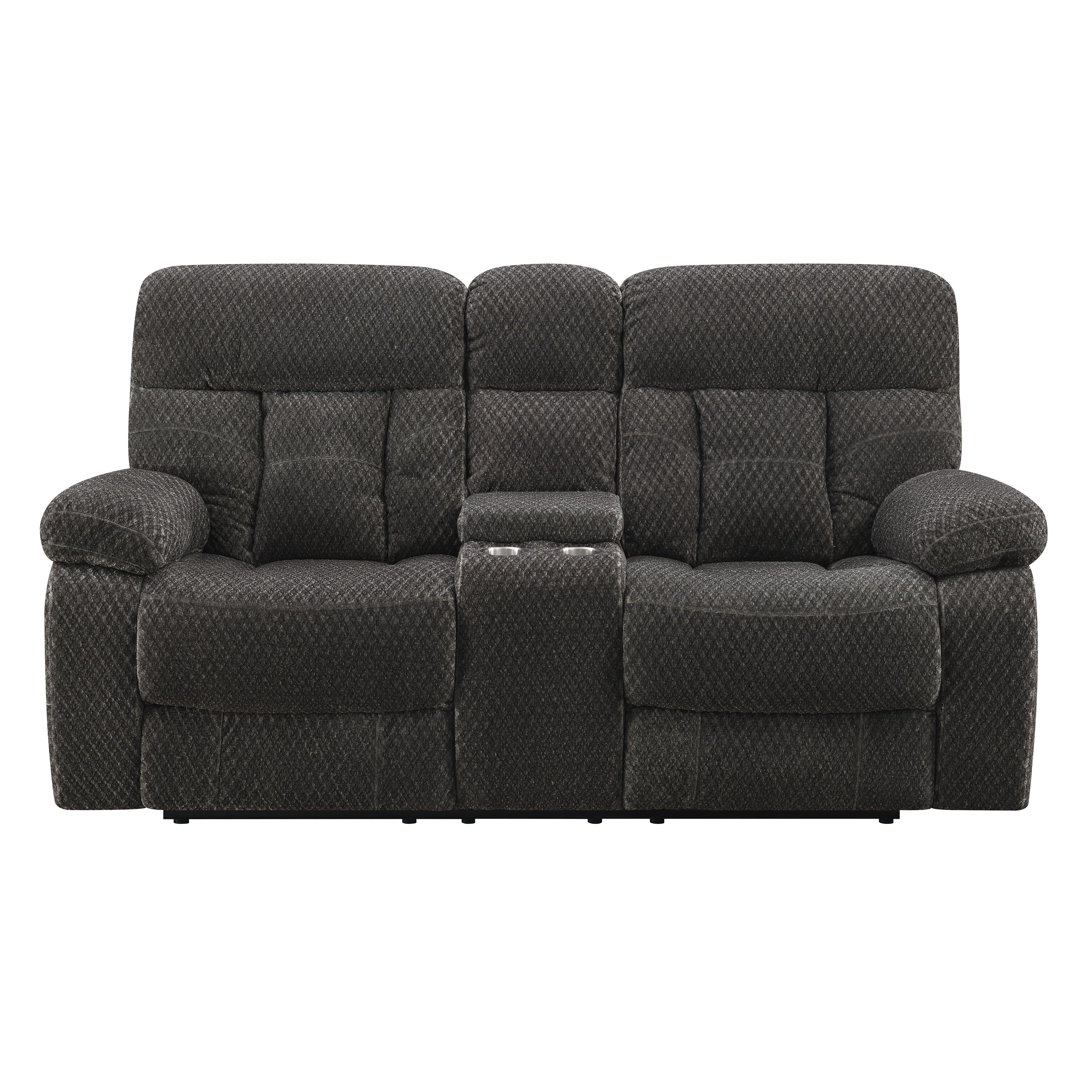 BRAVO CONSOLE LOVESEAT W/ DUAL RECLINERS-CHARCOAL - Image 2