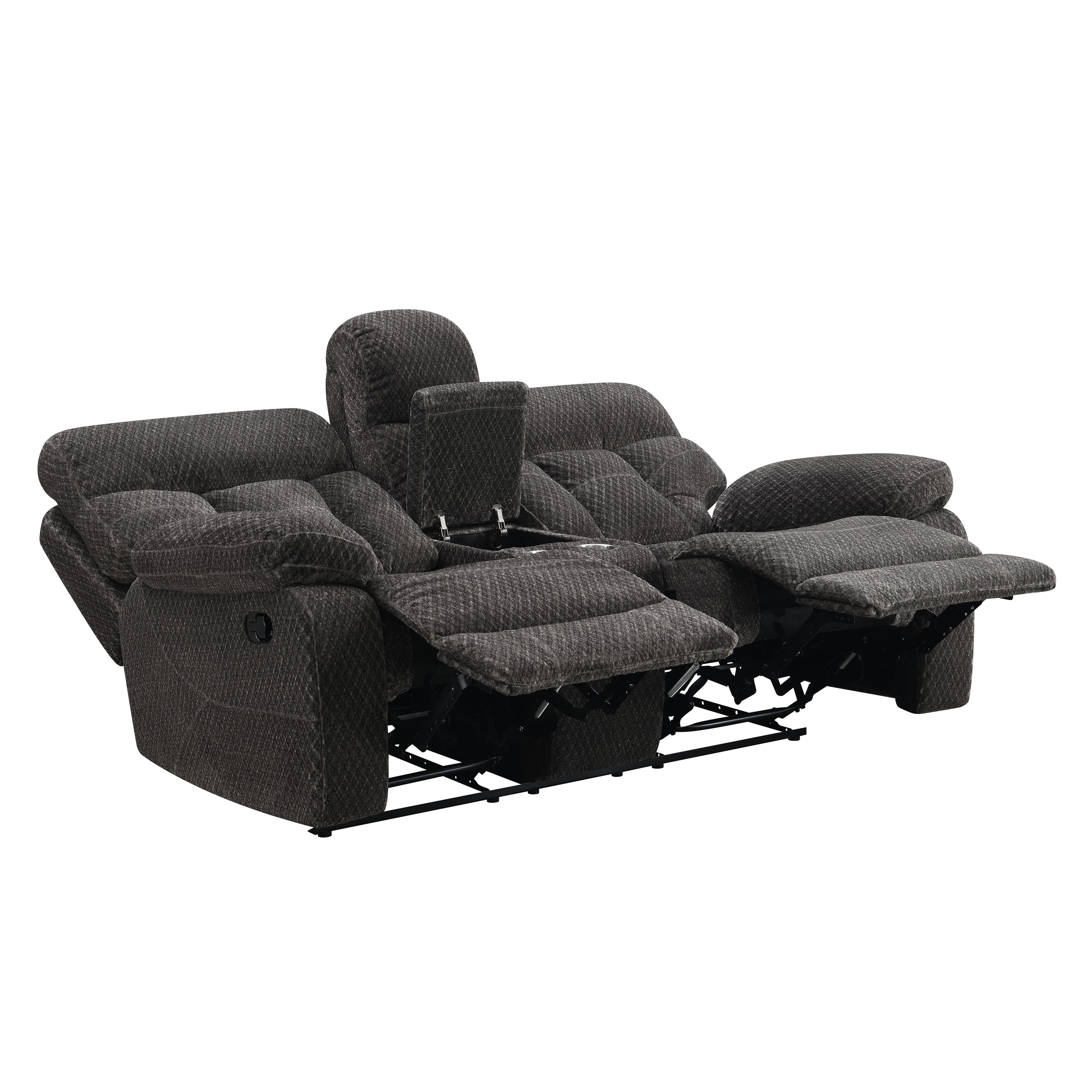 BRAVO CONSOLE LOVESEAT W/ DUAL RECLINERS-CHARCOAL - Image 3
