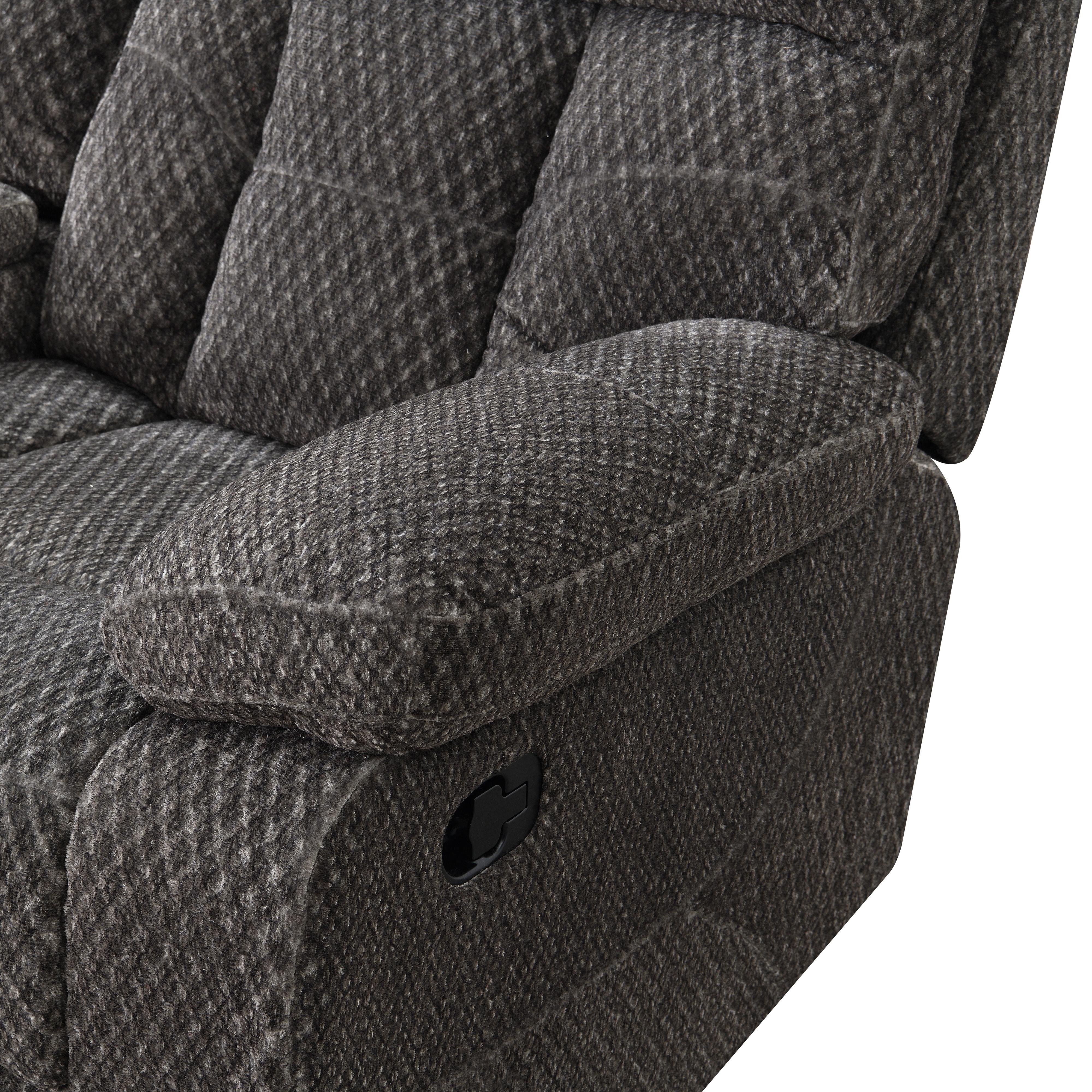 BRAVO CONSOLE LOVESEAT W/ DUAL RECLINERS-CHARCOAL - Image 5