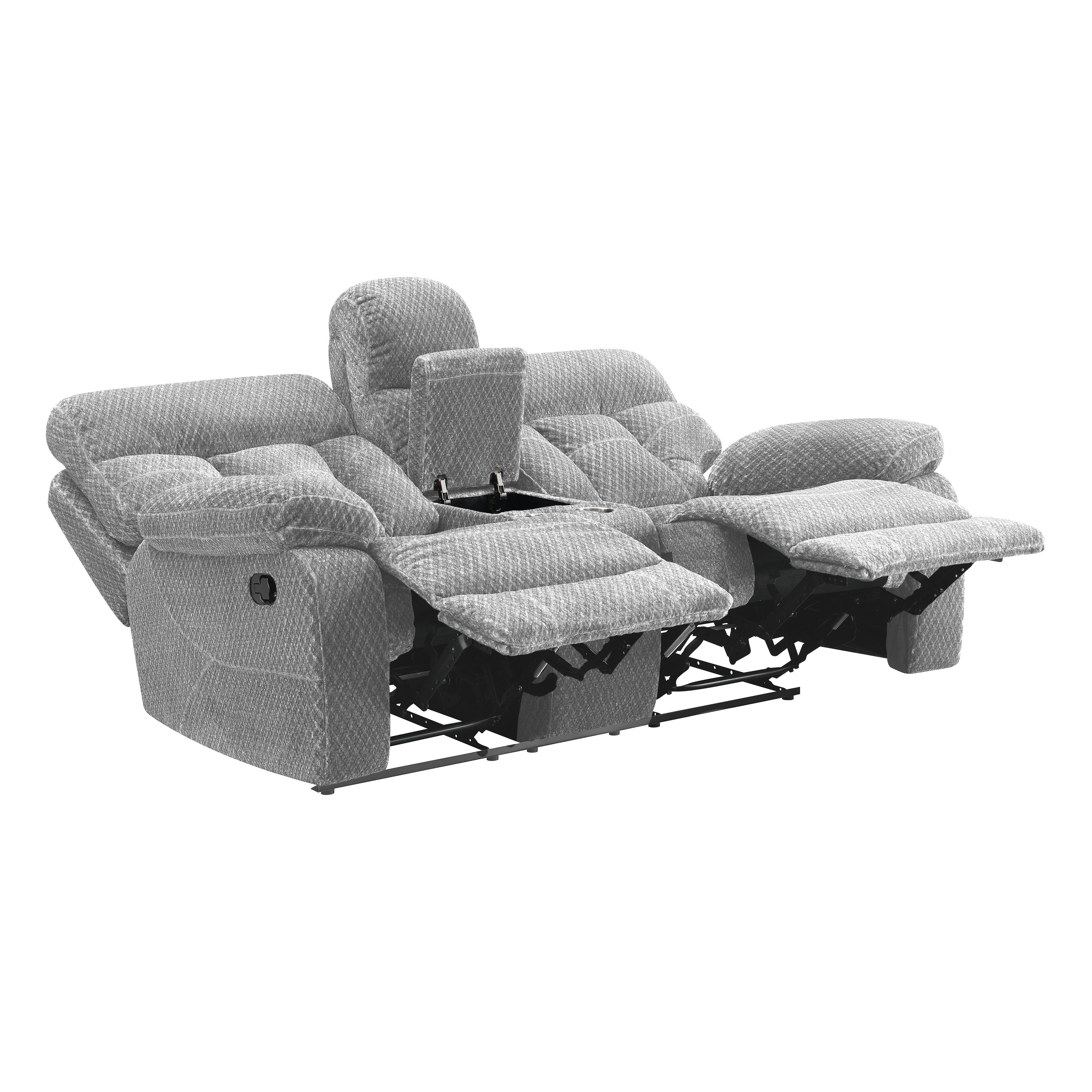BRAVO CONSOLE LOVESEAT W/ DUAL RECLINERS-STONE - Image 3