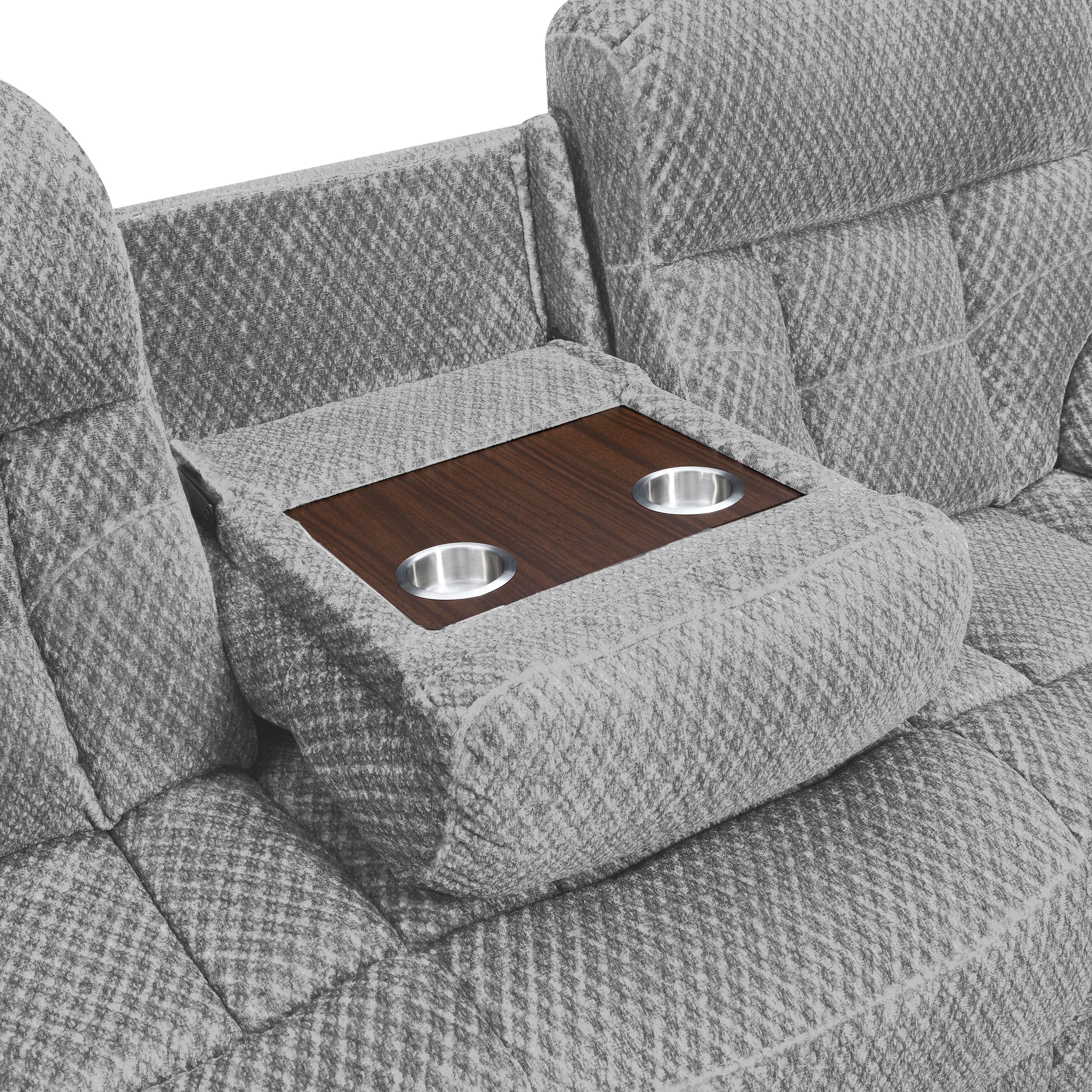 BRAVO SOFA W/DUAL RECLINER-STONE - Image 4