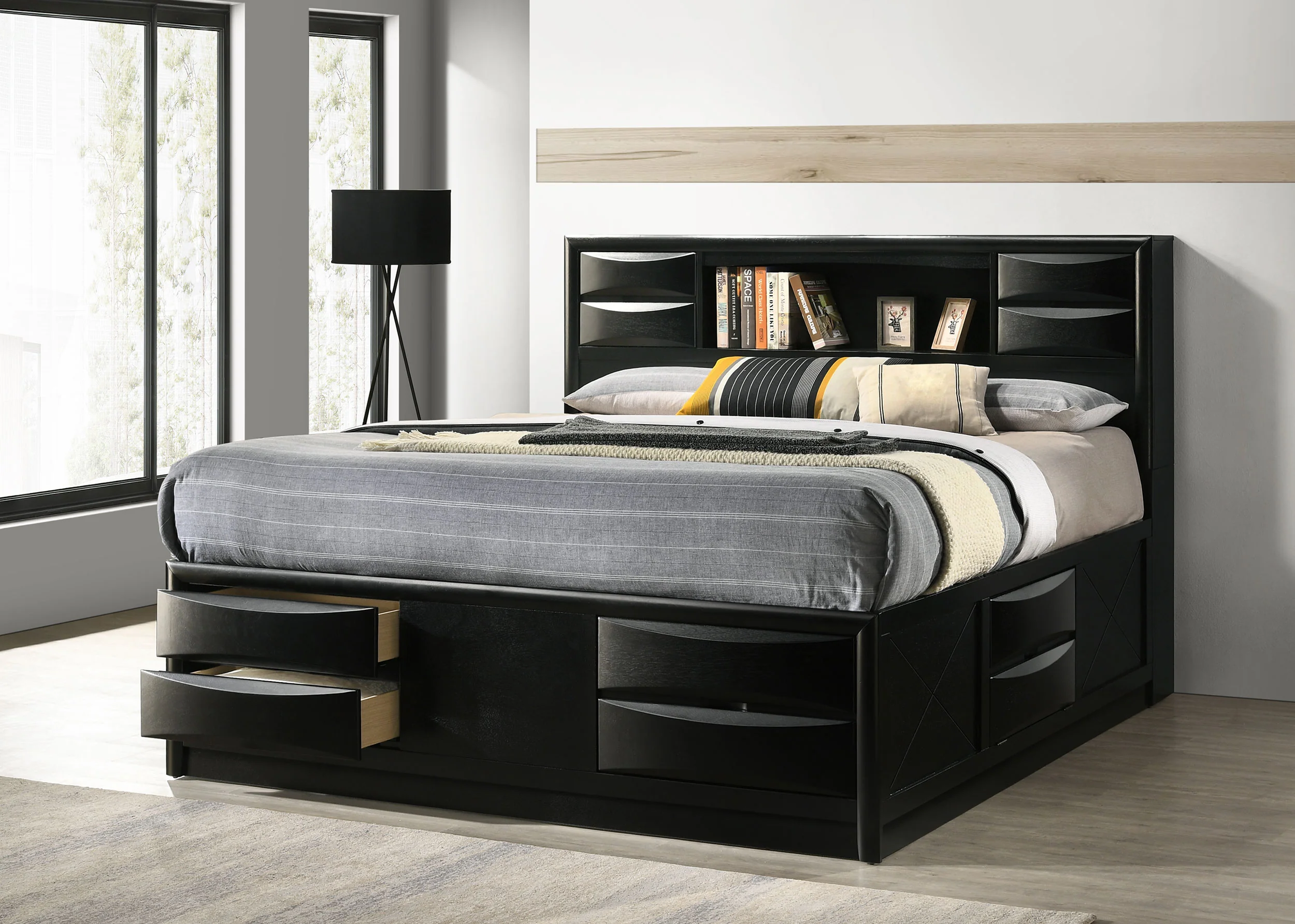 Briana Bookcase Platform Storage Bed - Image 12