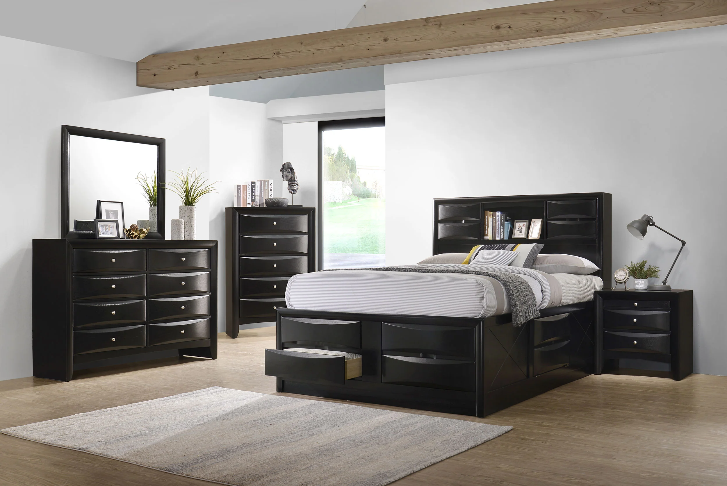 Briana Bookcase Platform Storage Bed - Image 30