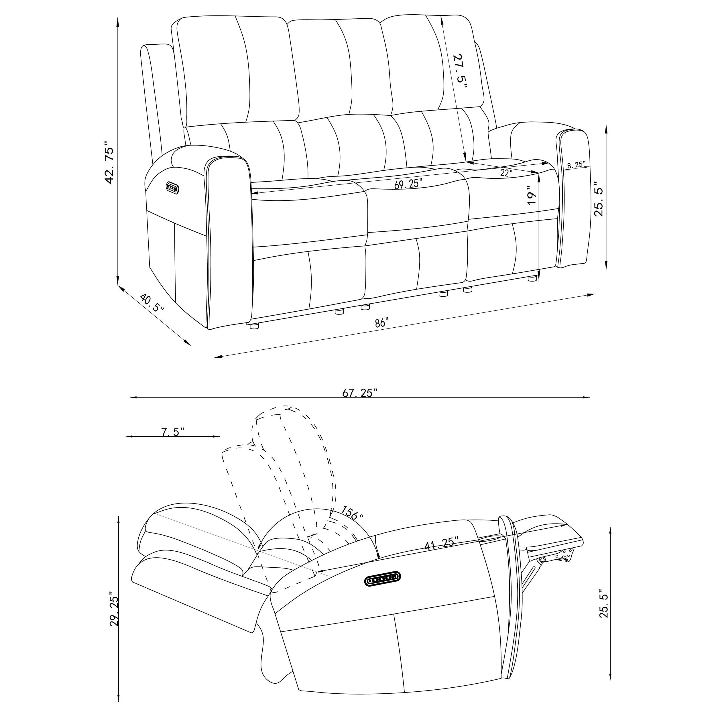 Brickston Triple Power Reclining Sofa - Image 14