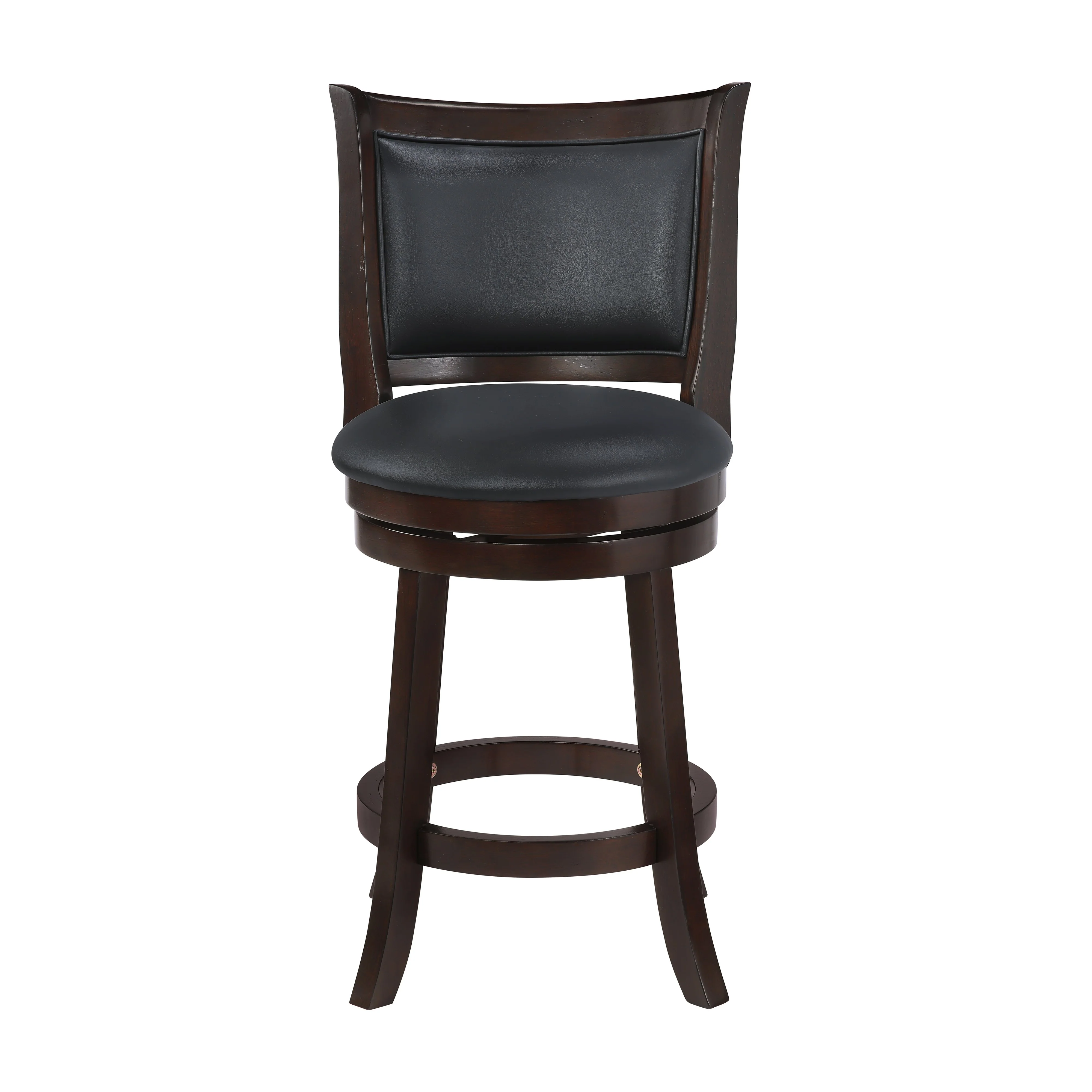 Bristol 24" Counter Stool W/Black Pu Cushions-Dk. Brown - Image 2