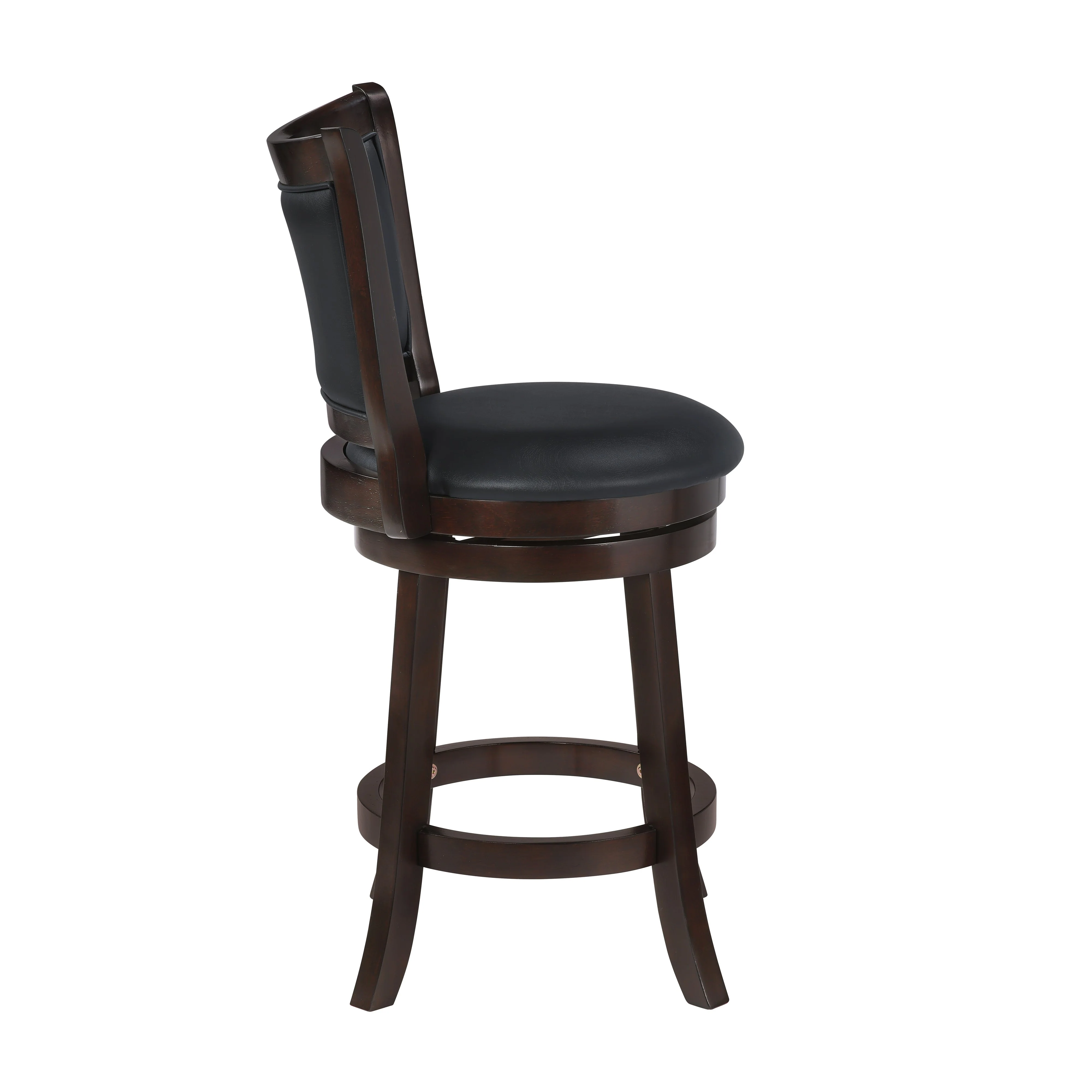 Bristol 24" Counter Stool W/Black Pu Cushions-Dk. Brown - Image 3