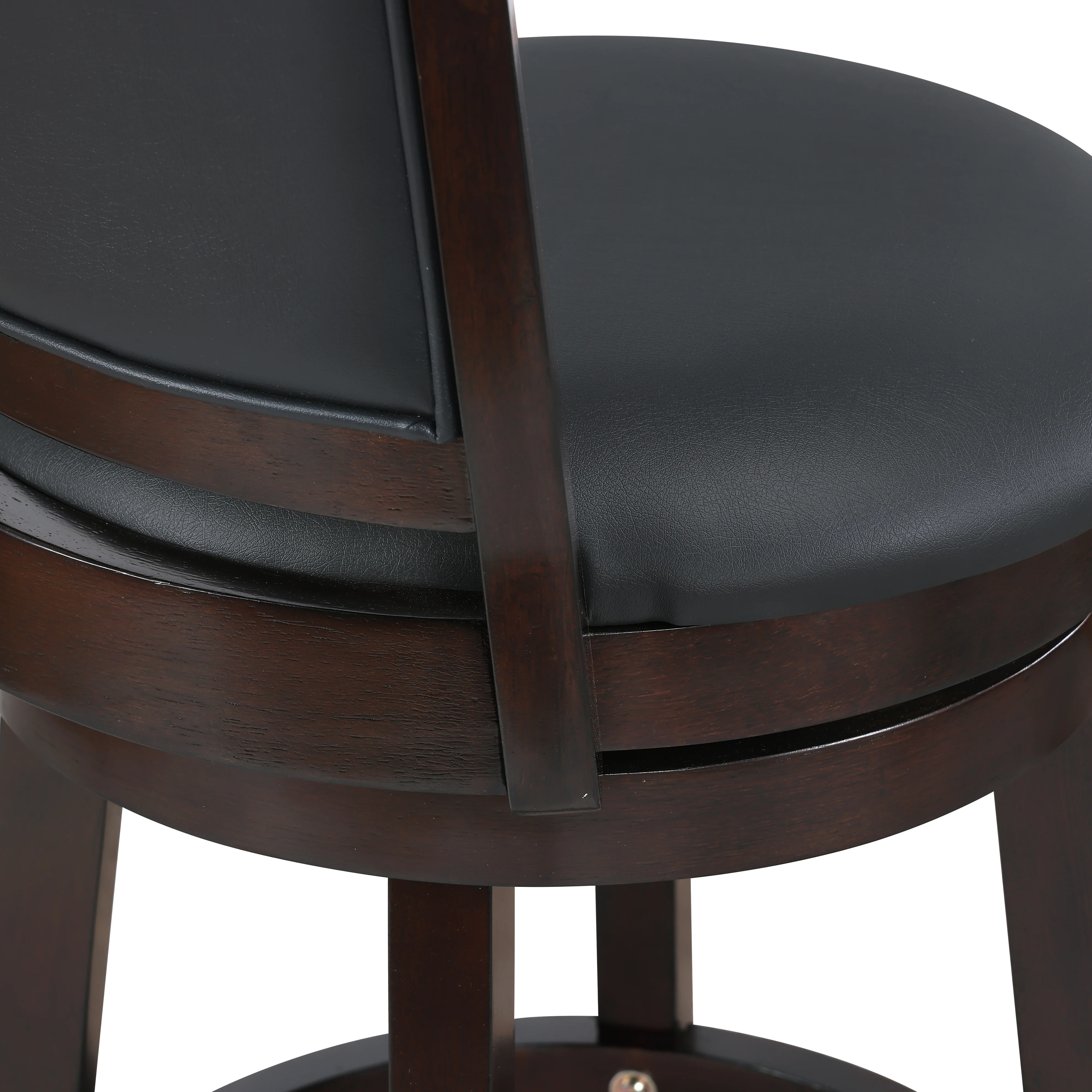 Bristol 24" Counter Stool W/Black Pu Cushions-Dk. Brown - Image 5