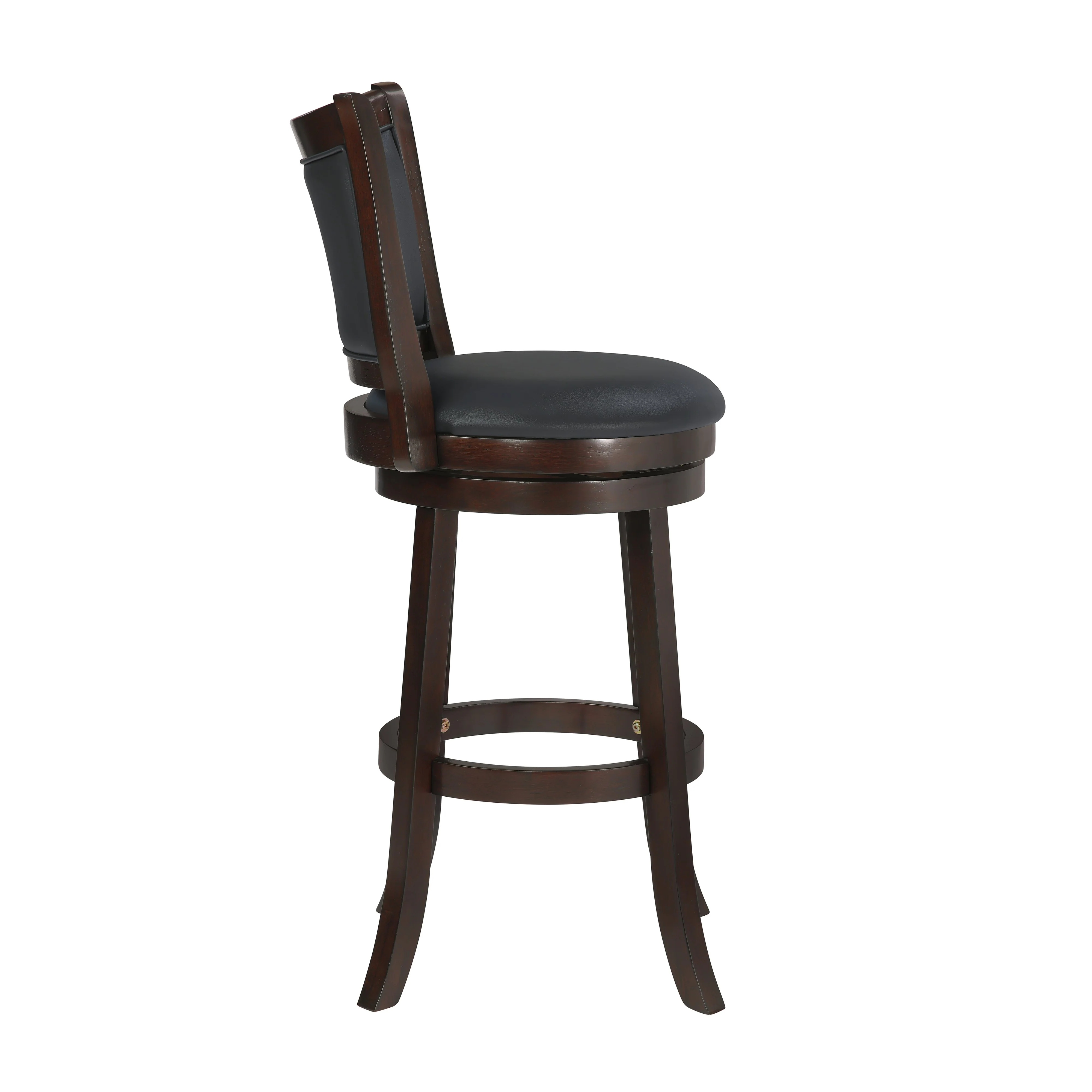 Bristol 29" Bar Stool W/Black Pu Cushions-Dk Brown - Image 3