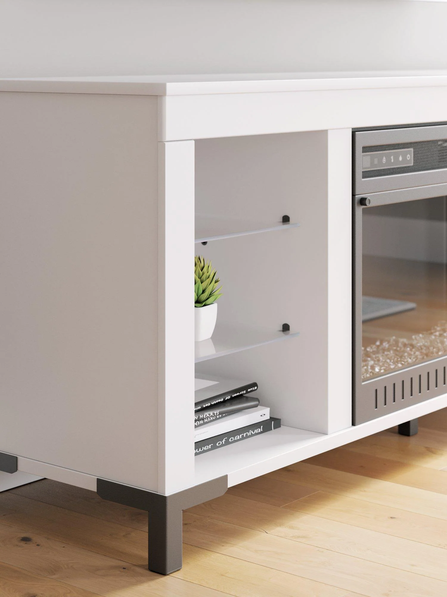 Brollevi 60" TV Stand with Electric Fireplace - Image 9