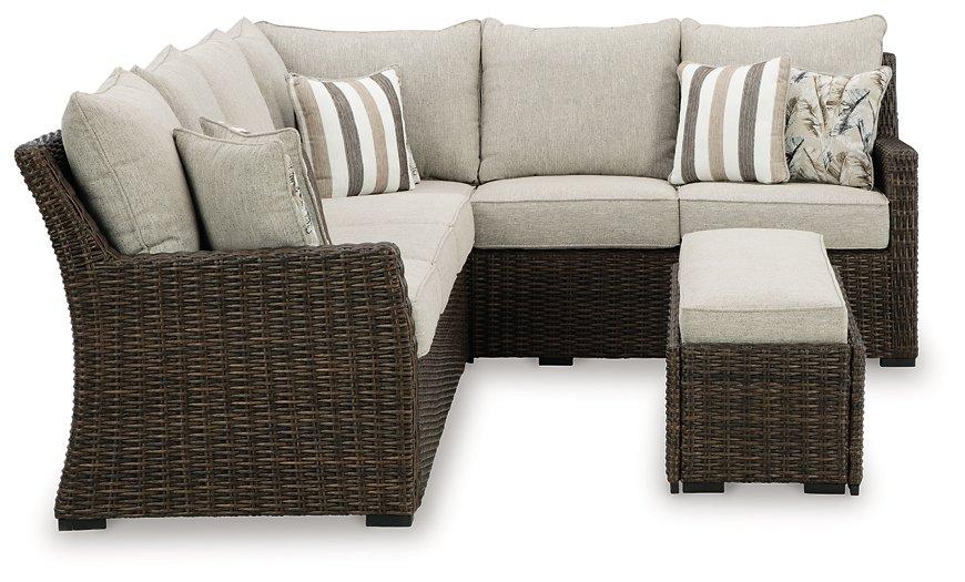 Brook Ranch Outdoor Sofa Sectional/Bench with Cushion (Set of 3) - Image 4