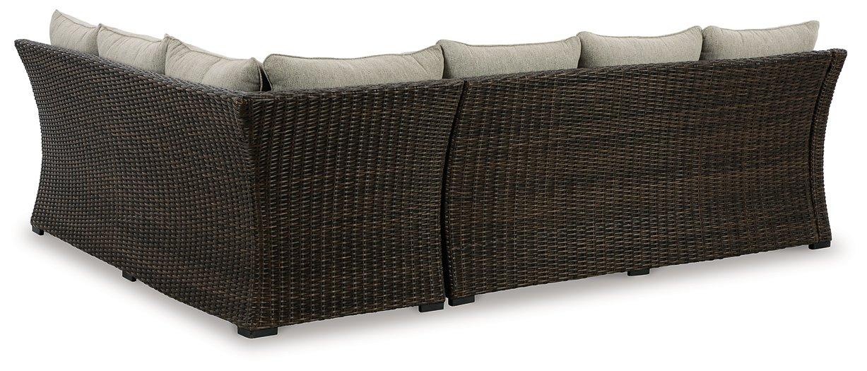 Brook Ranch Outdoor Sofa Sectional/Bench with Cushion (Set of 3) - Image 5