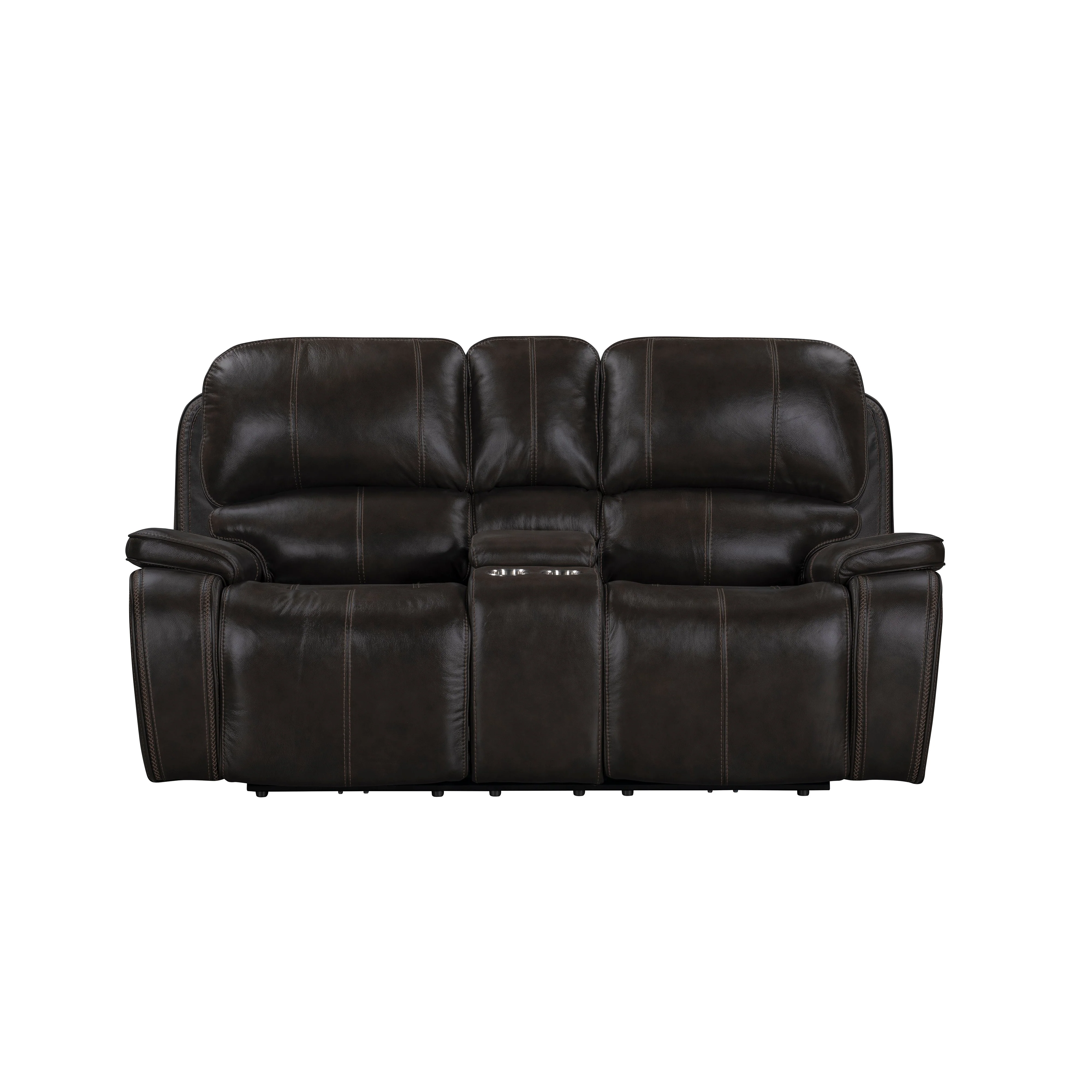 Brookings Console Loveseat W/ Dual Recliners-Charcoal - Image 2