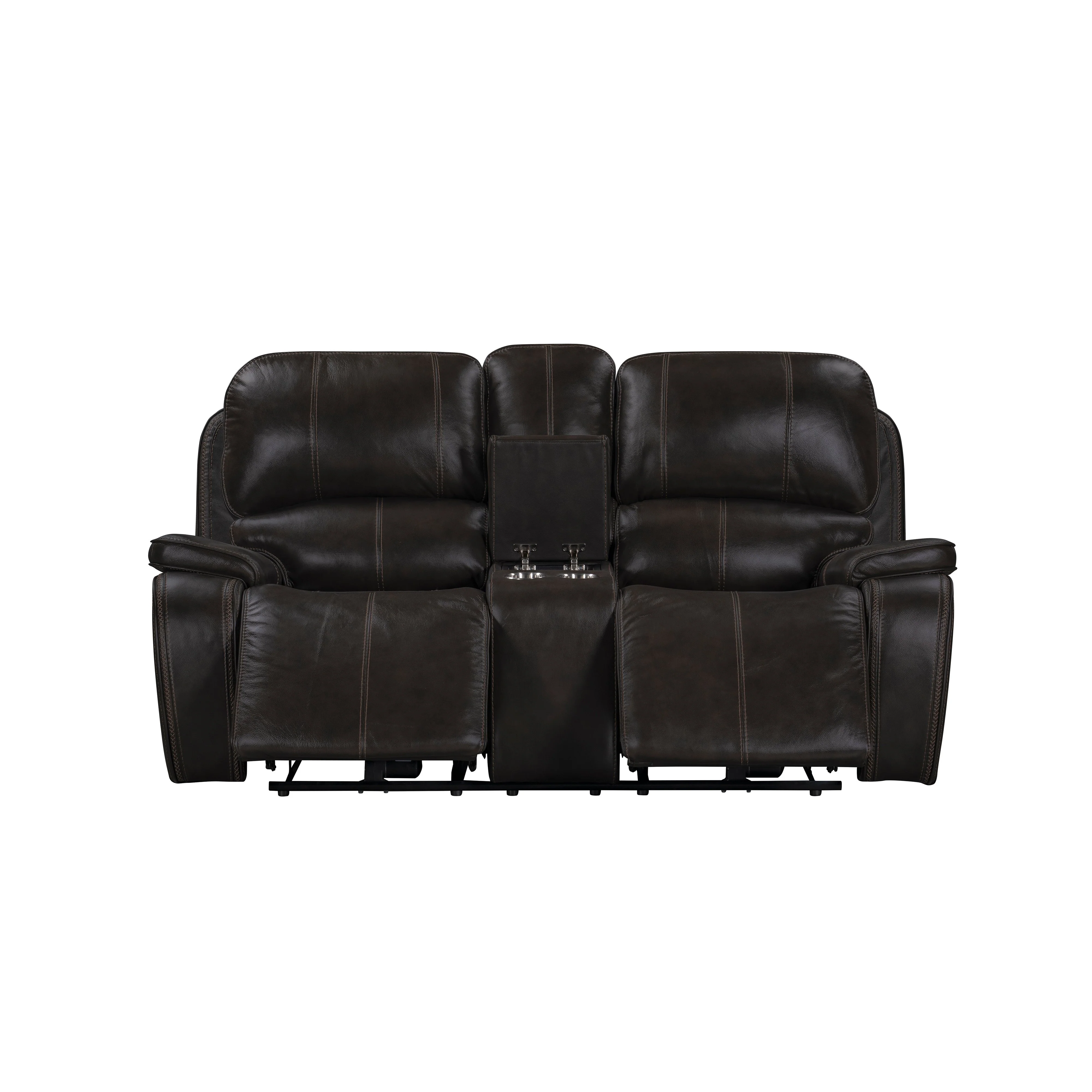 Brookings Console Loveseat W/ Dual Recliners-Charcoal - Image 4