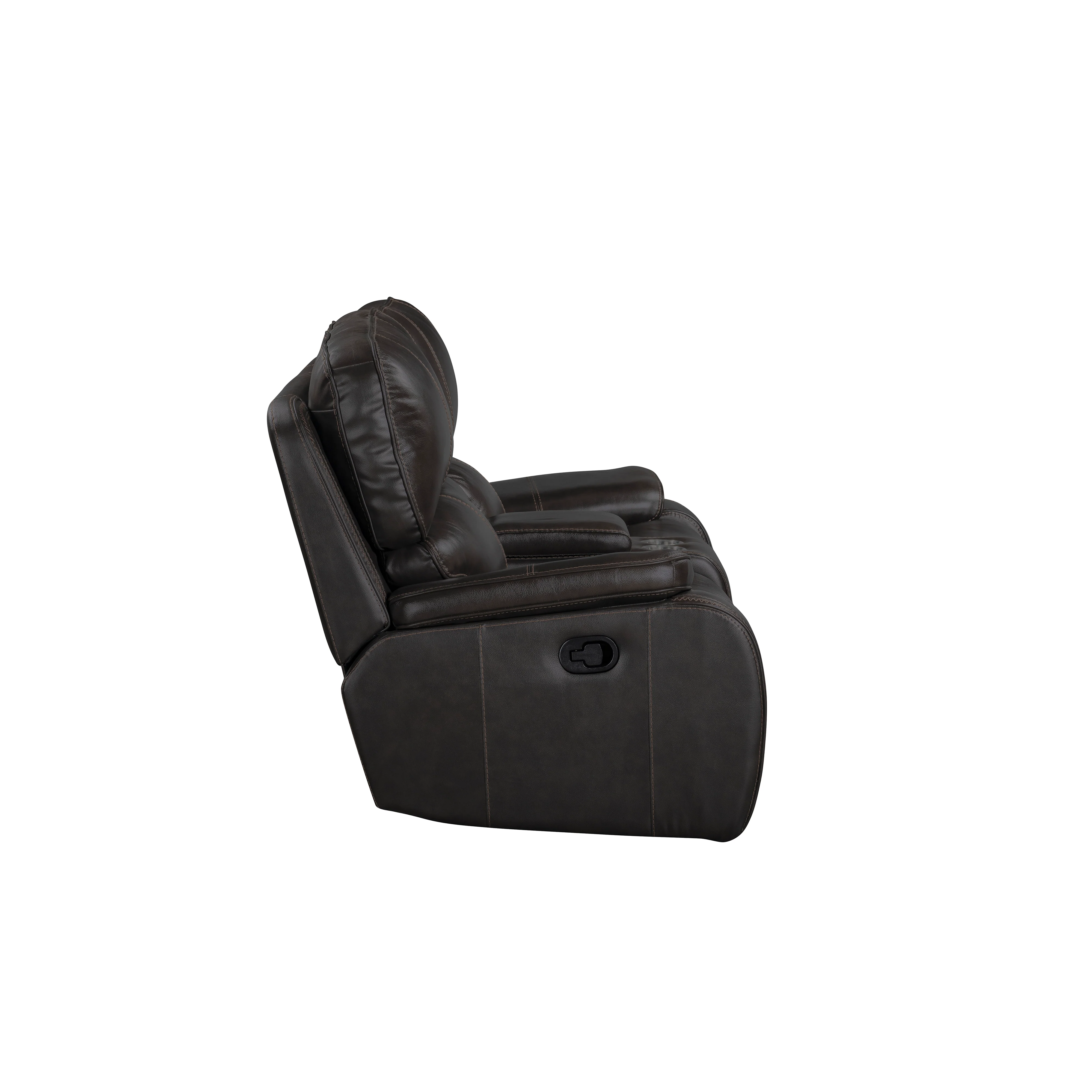 Brookings Console Loveseat W/ Dual Recliners-Charcoal - Image 5