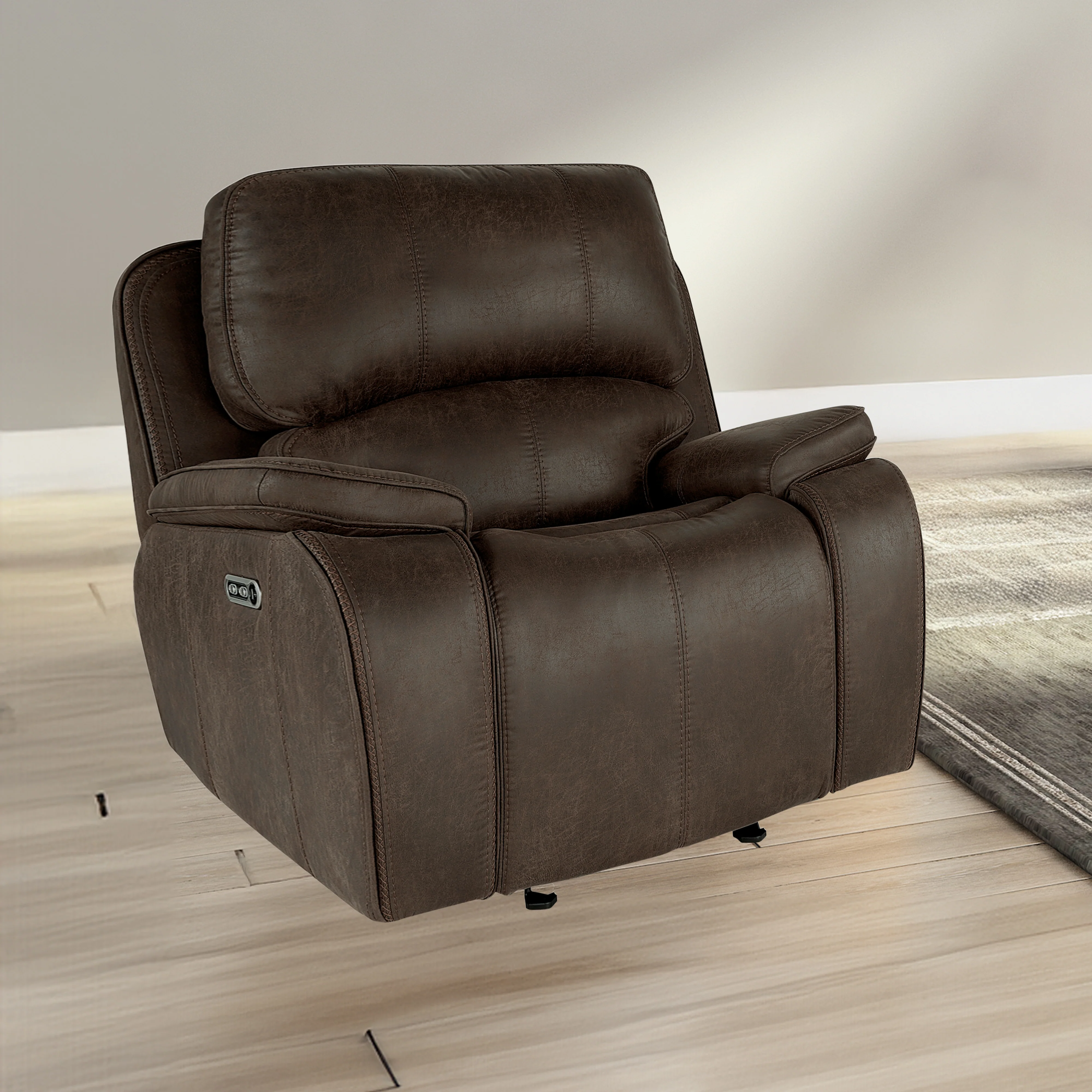 Brookings Glider Recliner W/Pwr Hr & Fr-Brown - Image 8