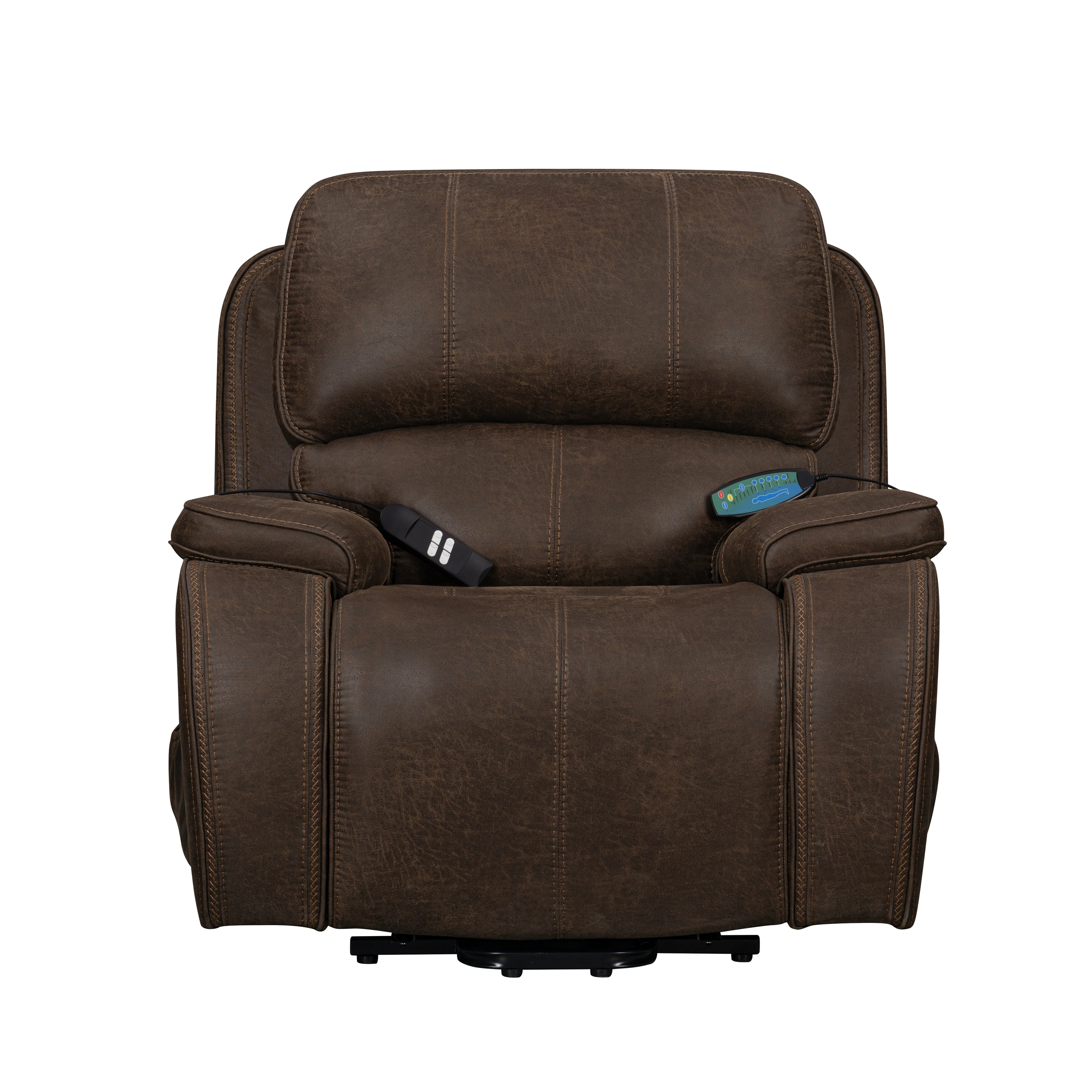 Brookings Power Lift Recliner W/ Heat & Massage-Brown - Image 2