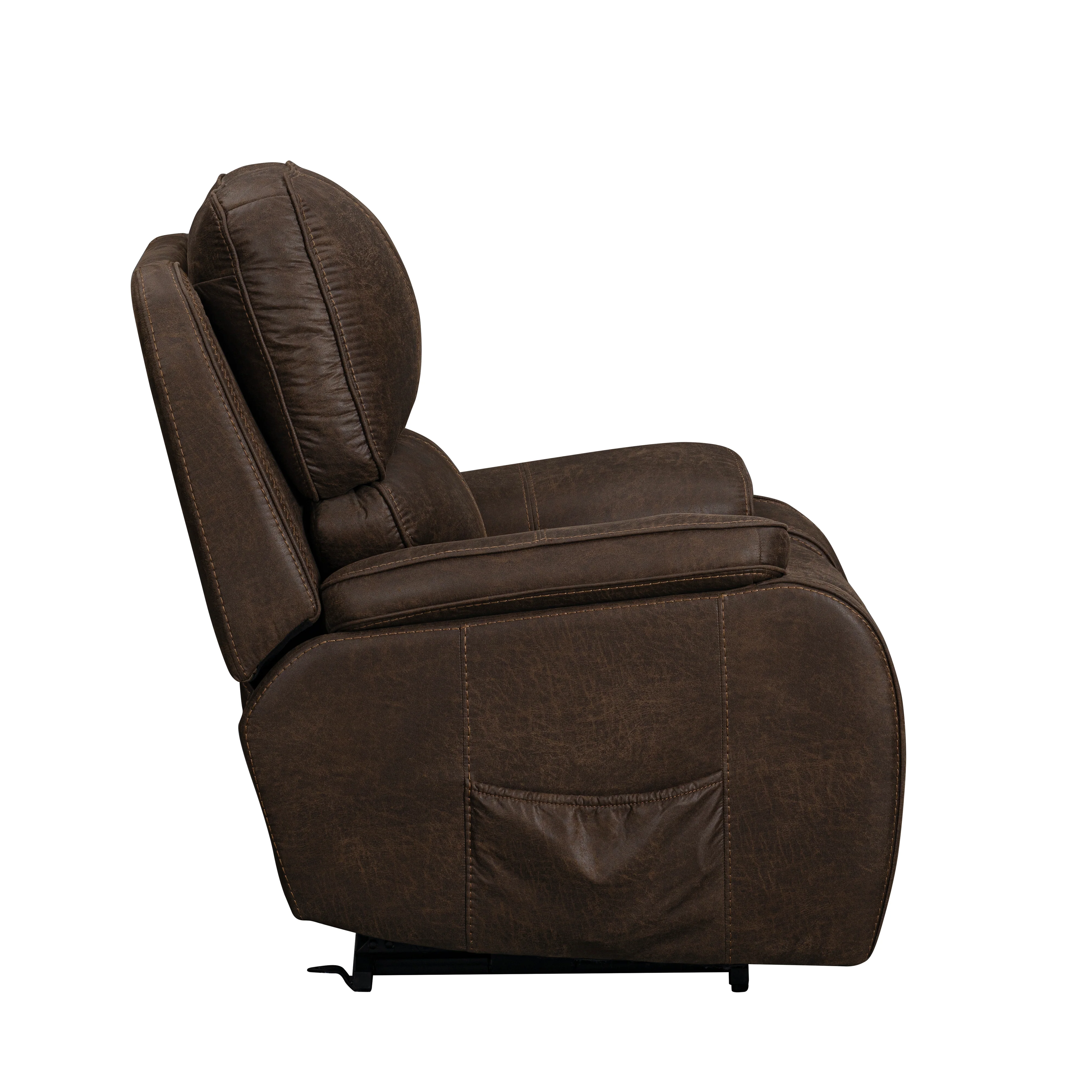 Brookings Power Lift Recliner W/ Heat & Massage-Brown - Image 5