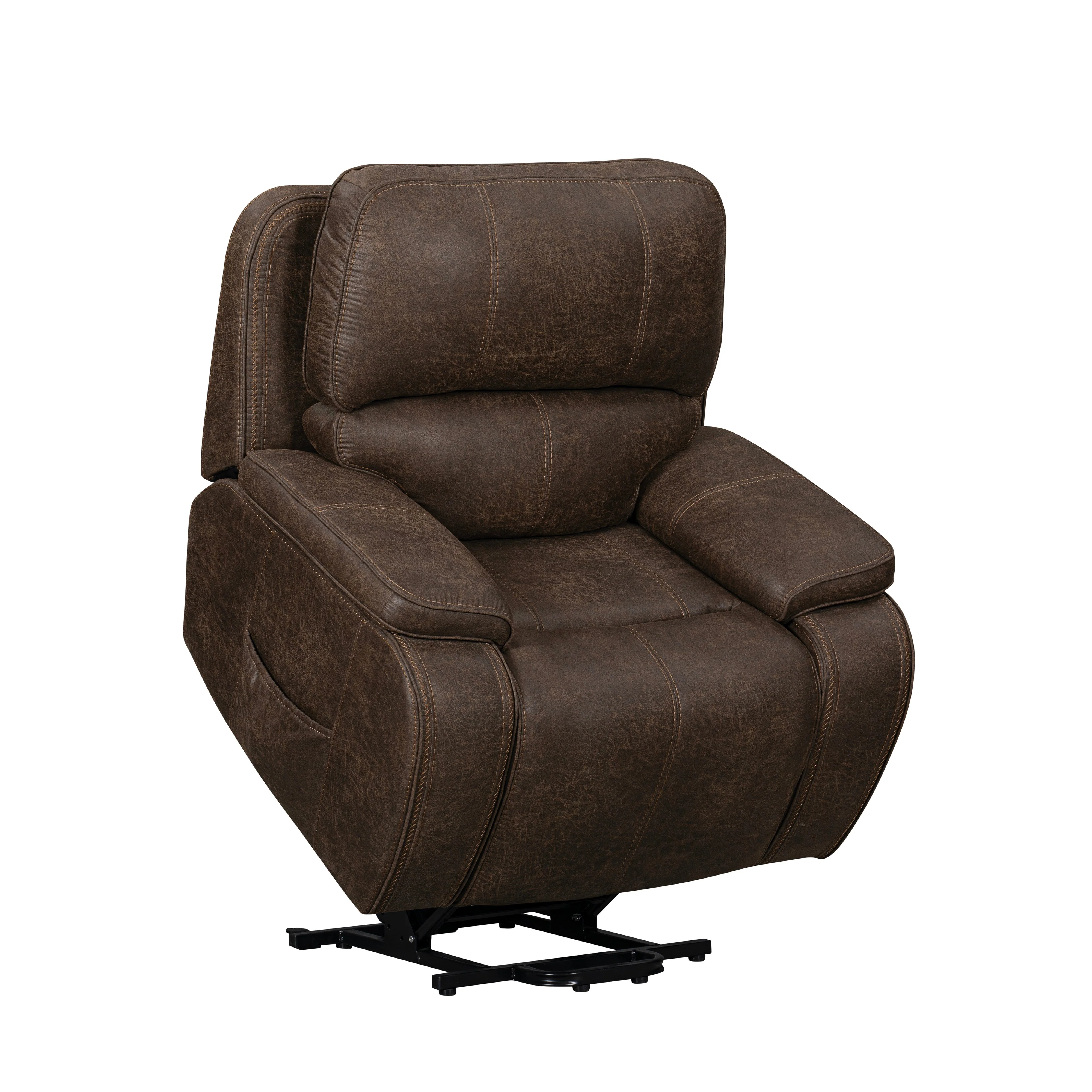 Brookings Power Lift Recliner W/ Heat & Massage-Brown - Image 6