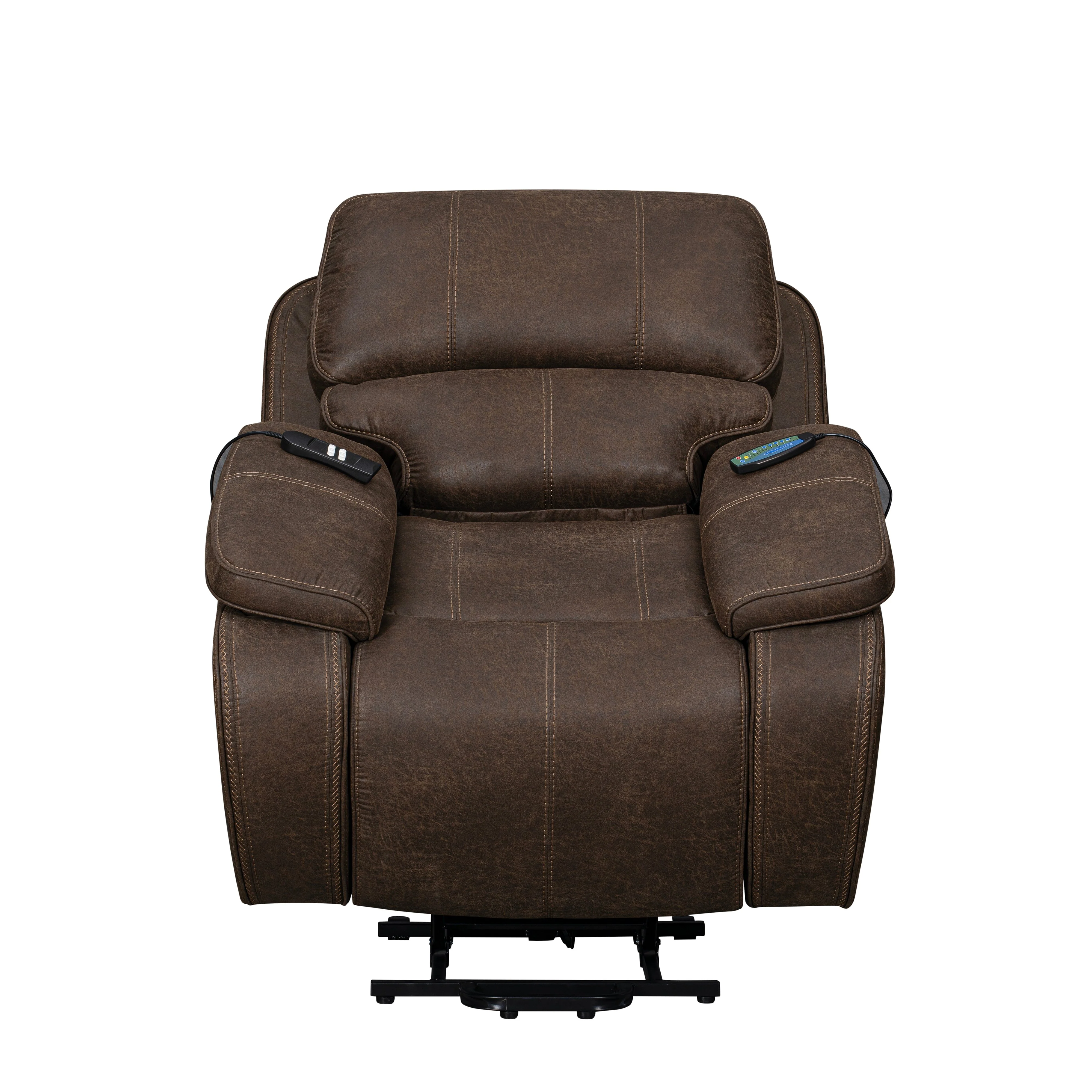 Brookings Power Lift Recliner W/ Heat & Massage-Brown - Image 8