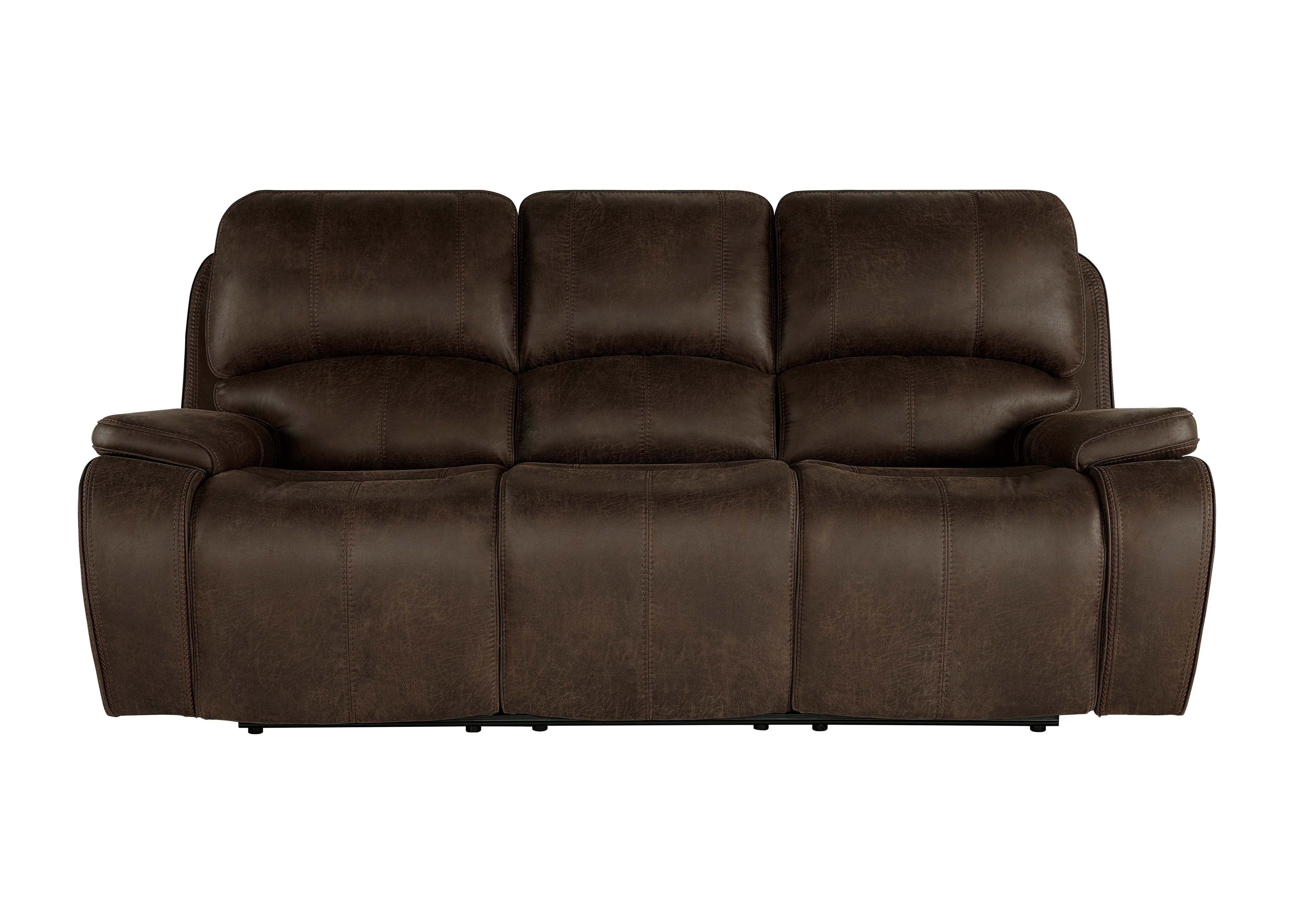 Brookings Sofa W/Dual Recliner-Brown - Image 2