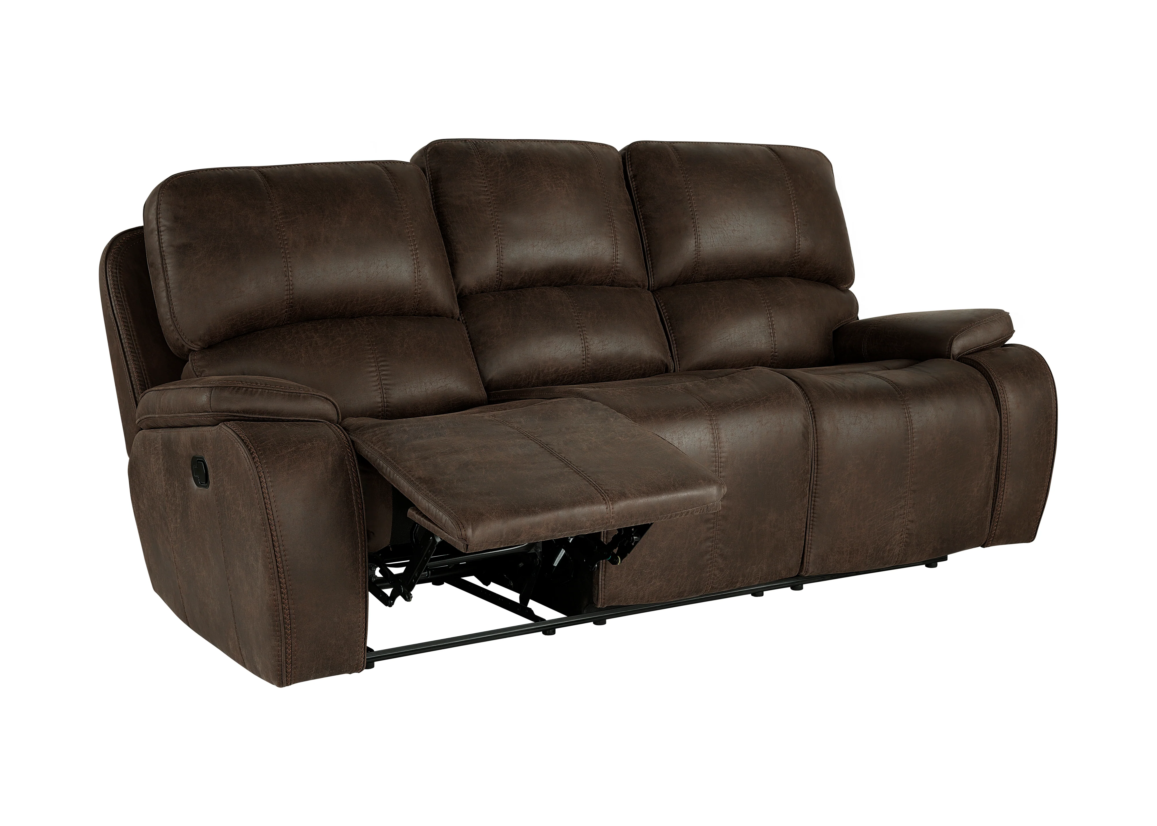 Brookings Sofa W/Dual Recliner-Brown - Image 4