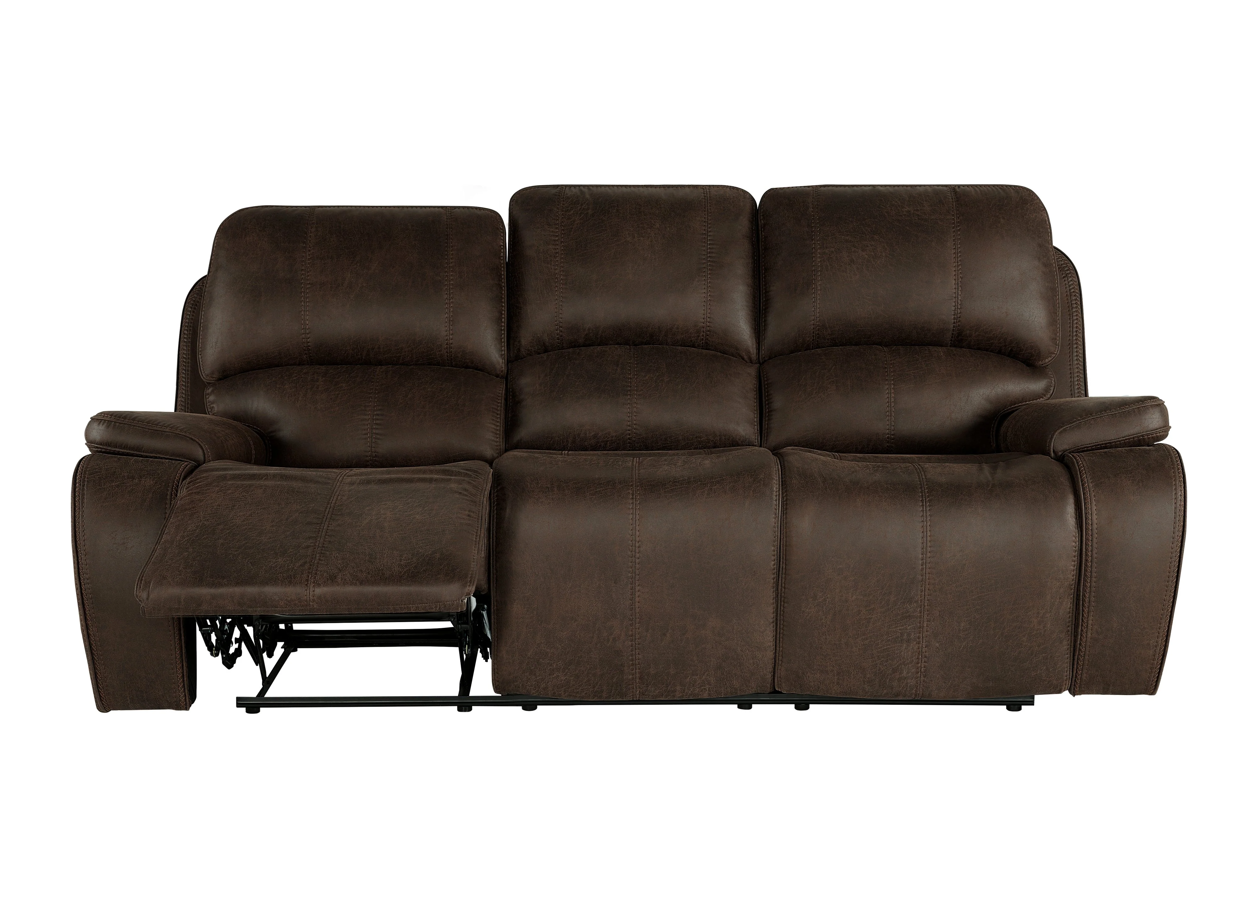 Brookings Sofa W/Dual Recliner-Brown - Image 5