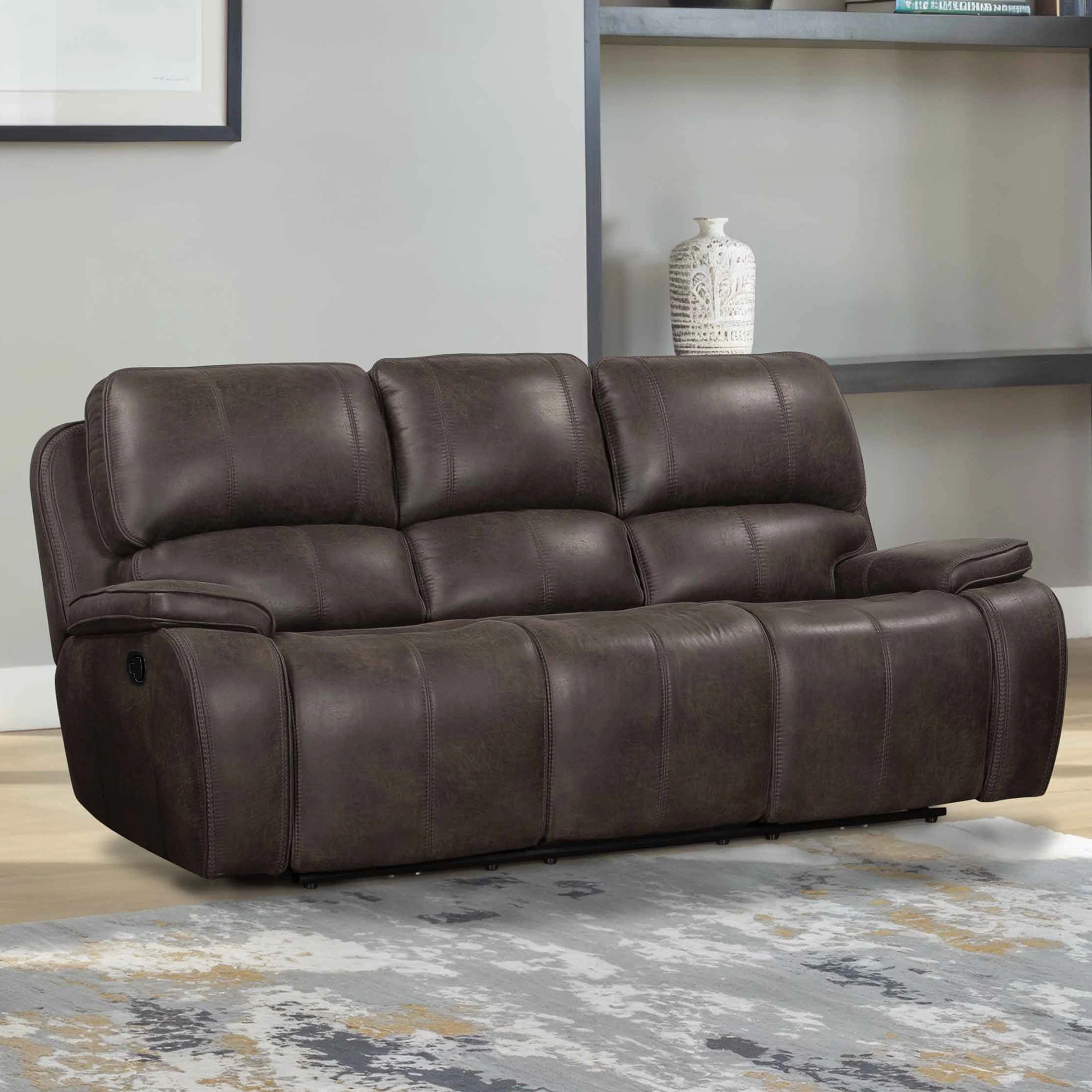 Brookings Sofa W/Dual Recliner-Charcoal - Image 8