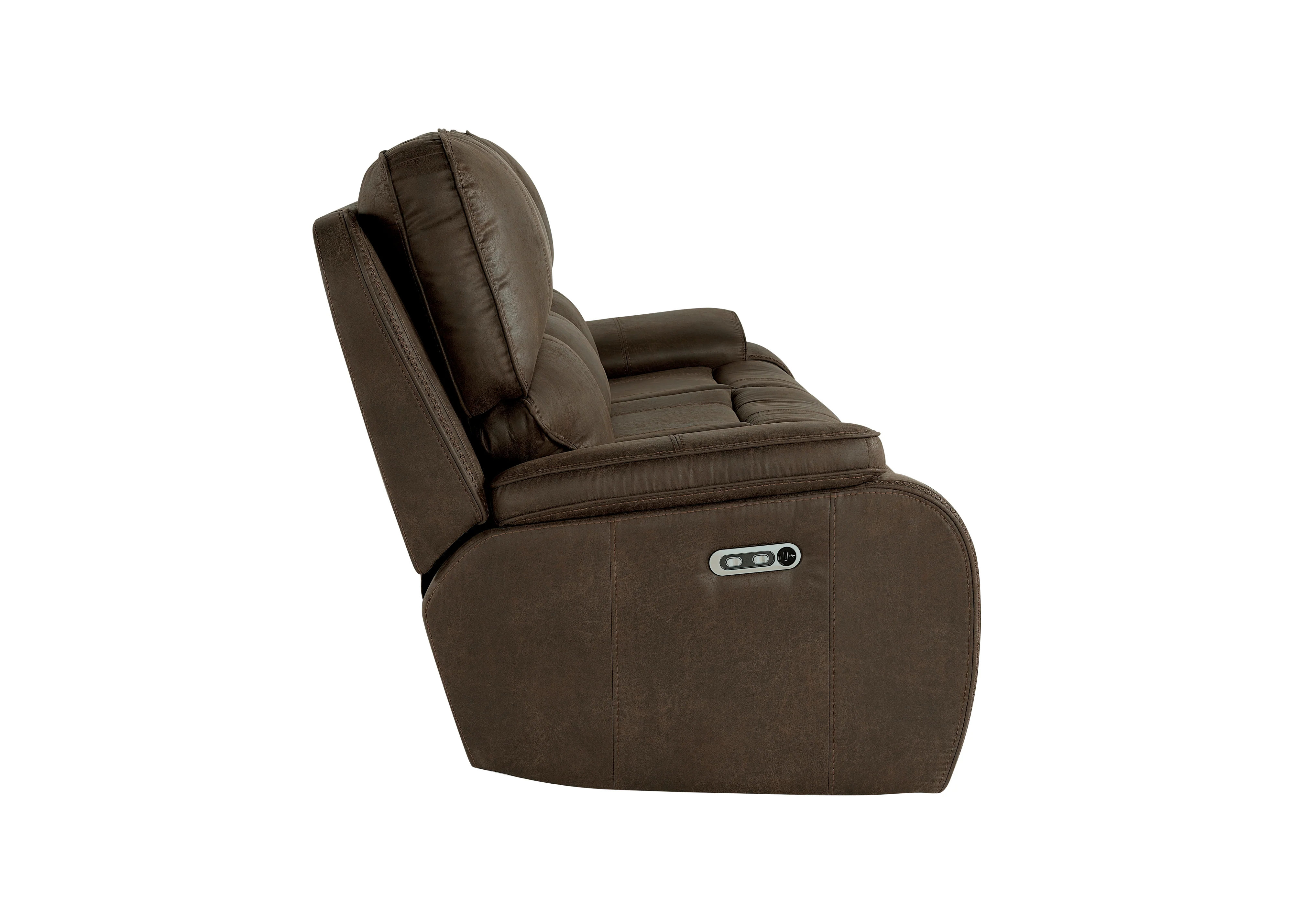 Brookings Sofa W/Pwr Hr & Fr-Brown - Image 3