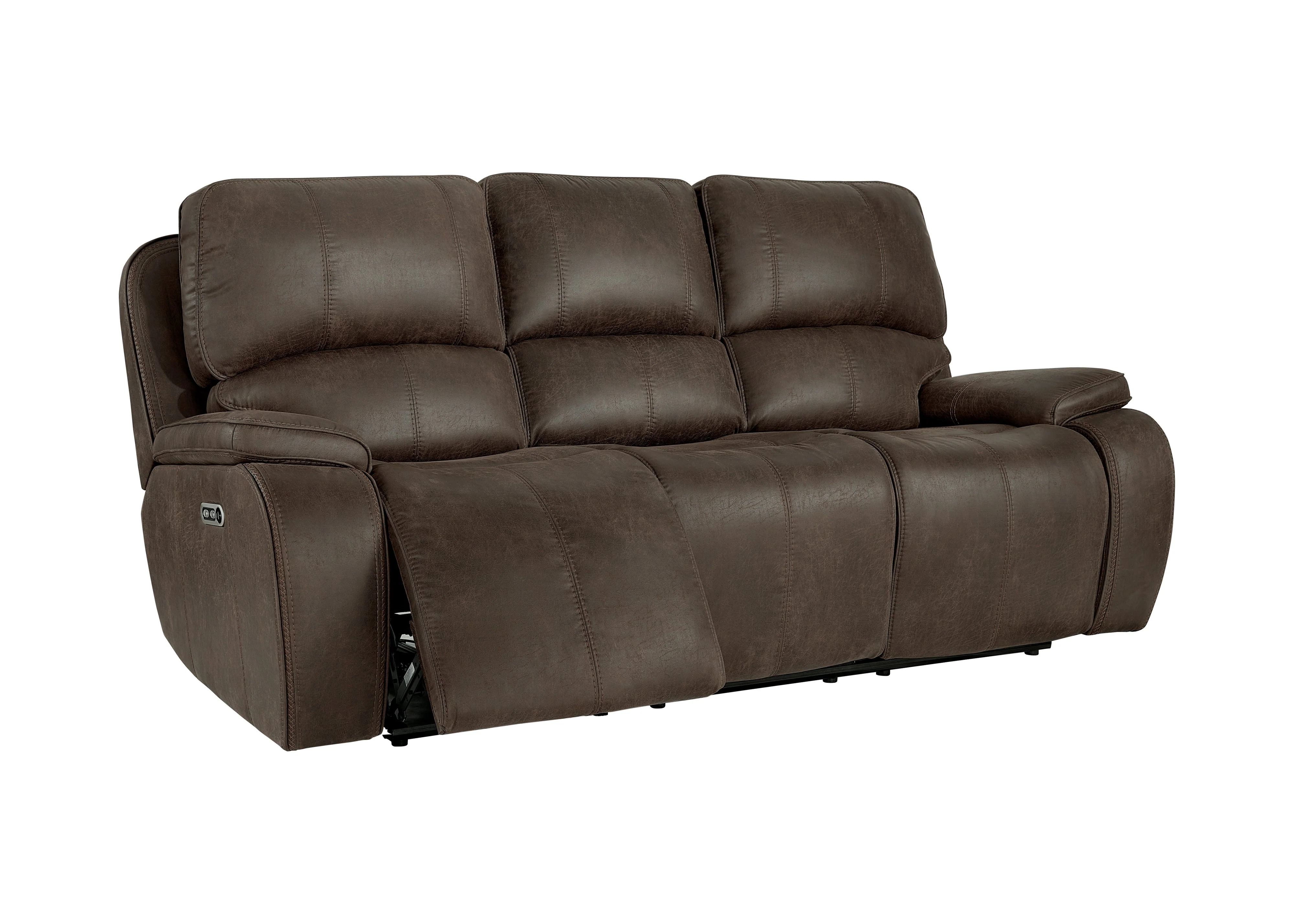 Brookings Sofa W/Pwr Hr & Fr-Brown - Image 4