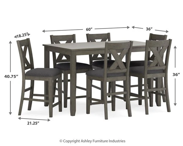 Caitbrook Counter Height Dining Table and Bar Stools (Set of 7) - Image 15