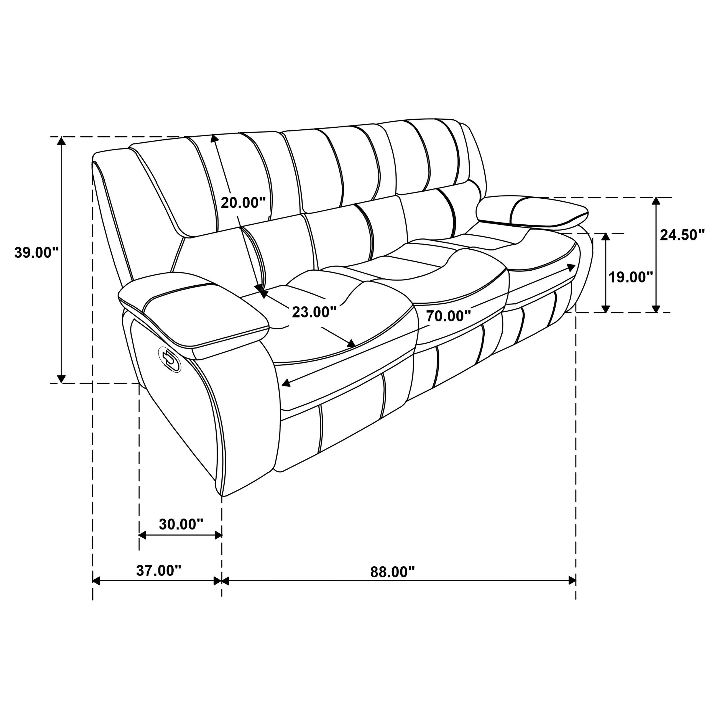 Camila Reclining Sofa - Image 10