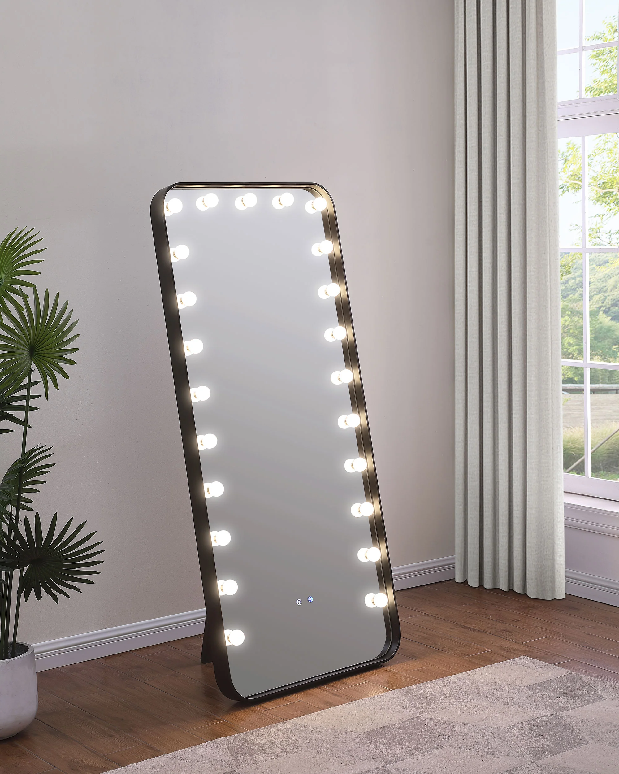 Canton Standing Mirror with LED Lighting and Bluetooth Speaker - Image 3