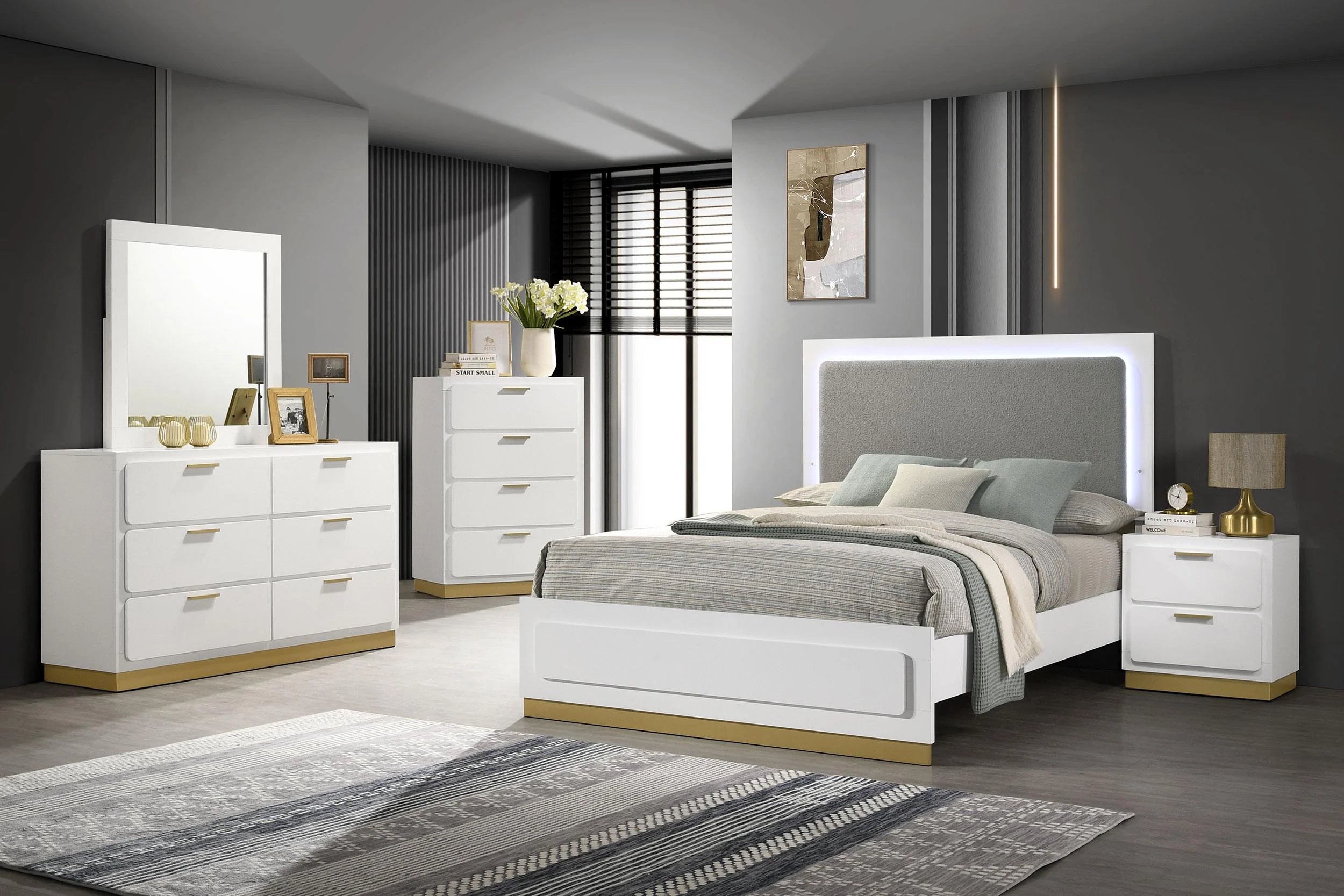 Caraway Panel Bed with LED Lighting - Image 17