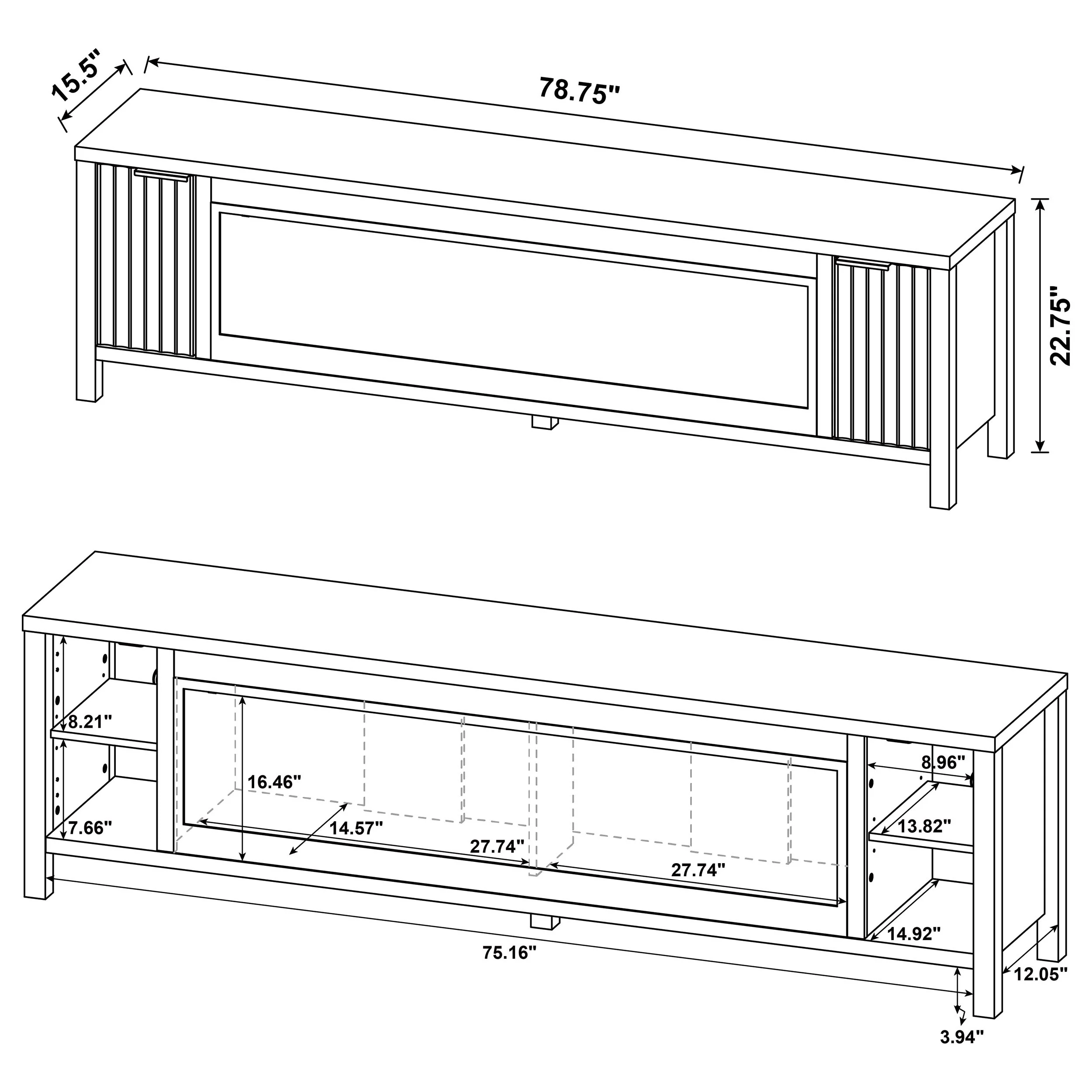 Carey TV Stand Fireplace Console - Image 15