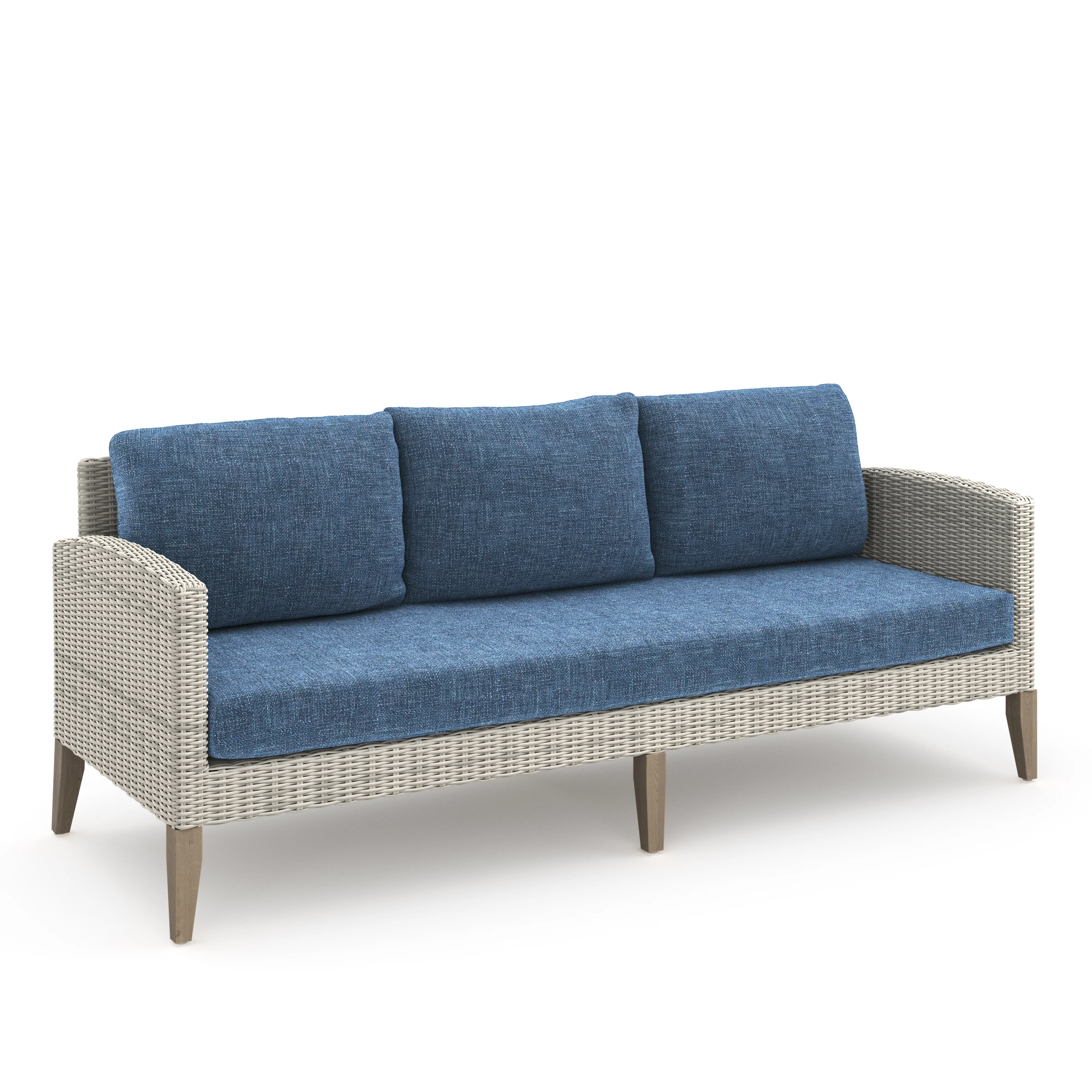 Carezza 5 Pc Set - Sofa, 2 Club Chairs, 2 Stools-Dark Blue