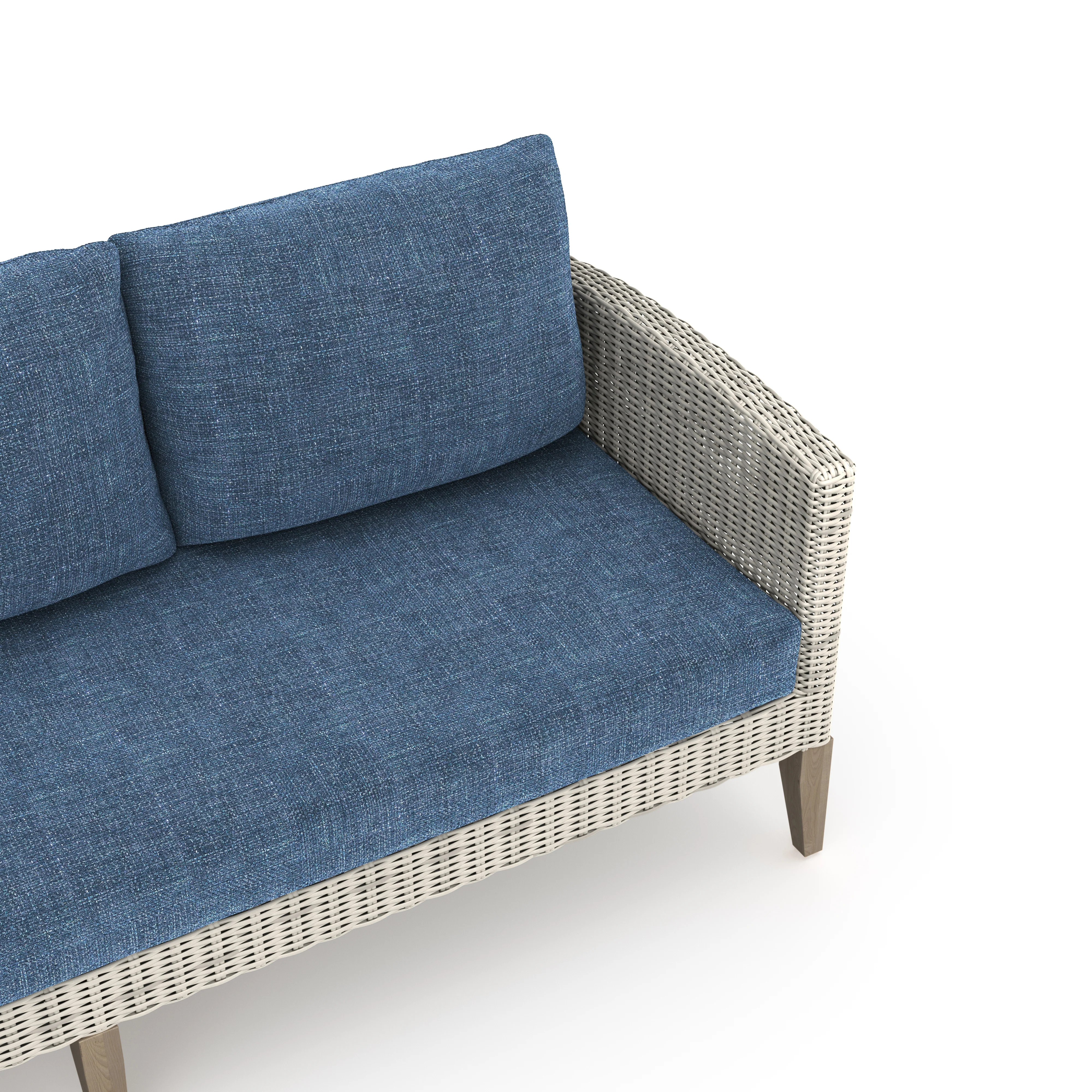 Carezza 5 Pc Set - Sofa, 2 Club Chairs, 2 Stools-Dark Blue - Image 4