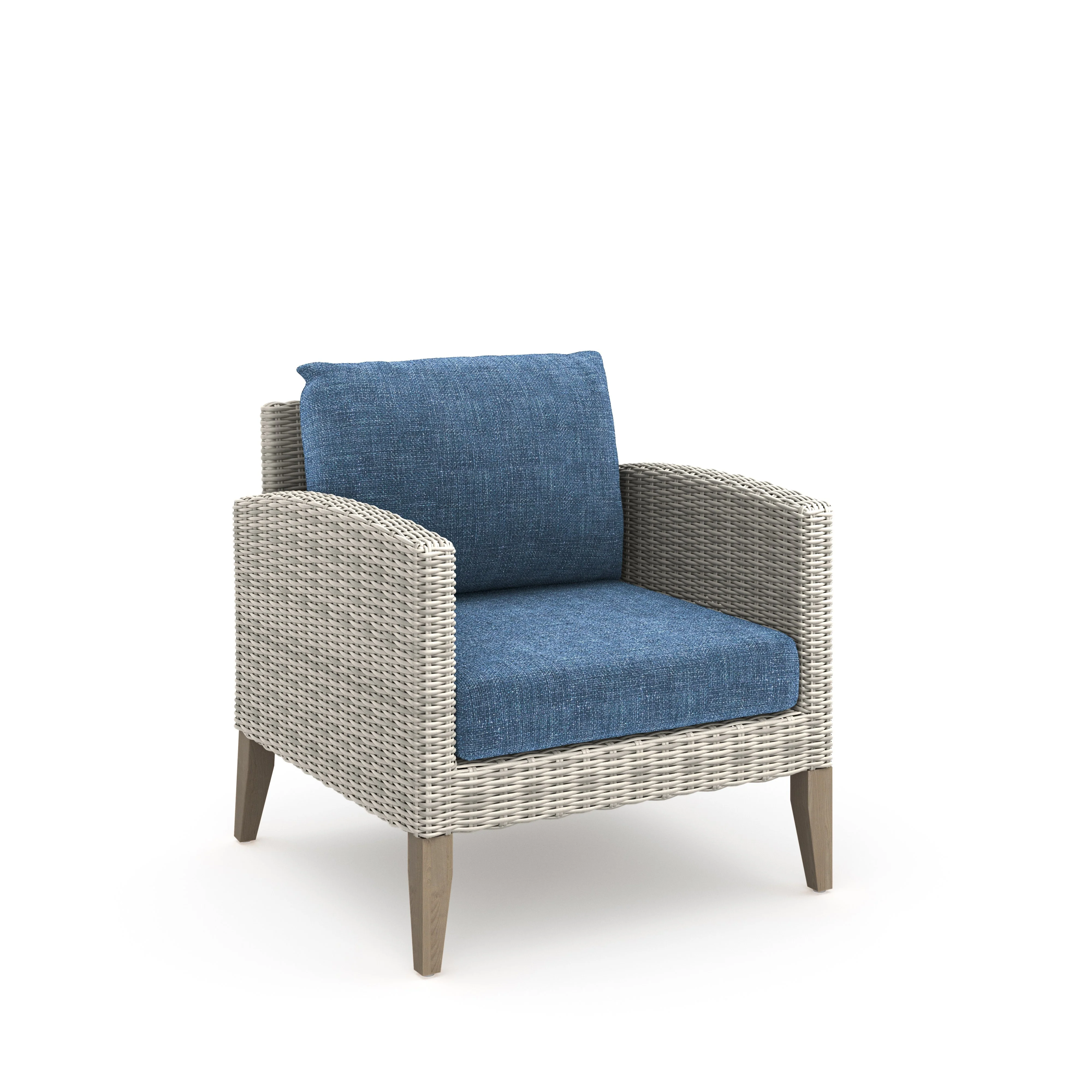 Carezza 5 Pc Set - Sofa, 2 Club Chairs, 2 Stools-Dark Blue - Image 5