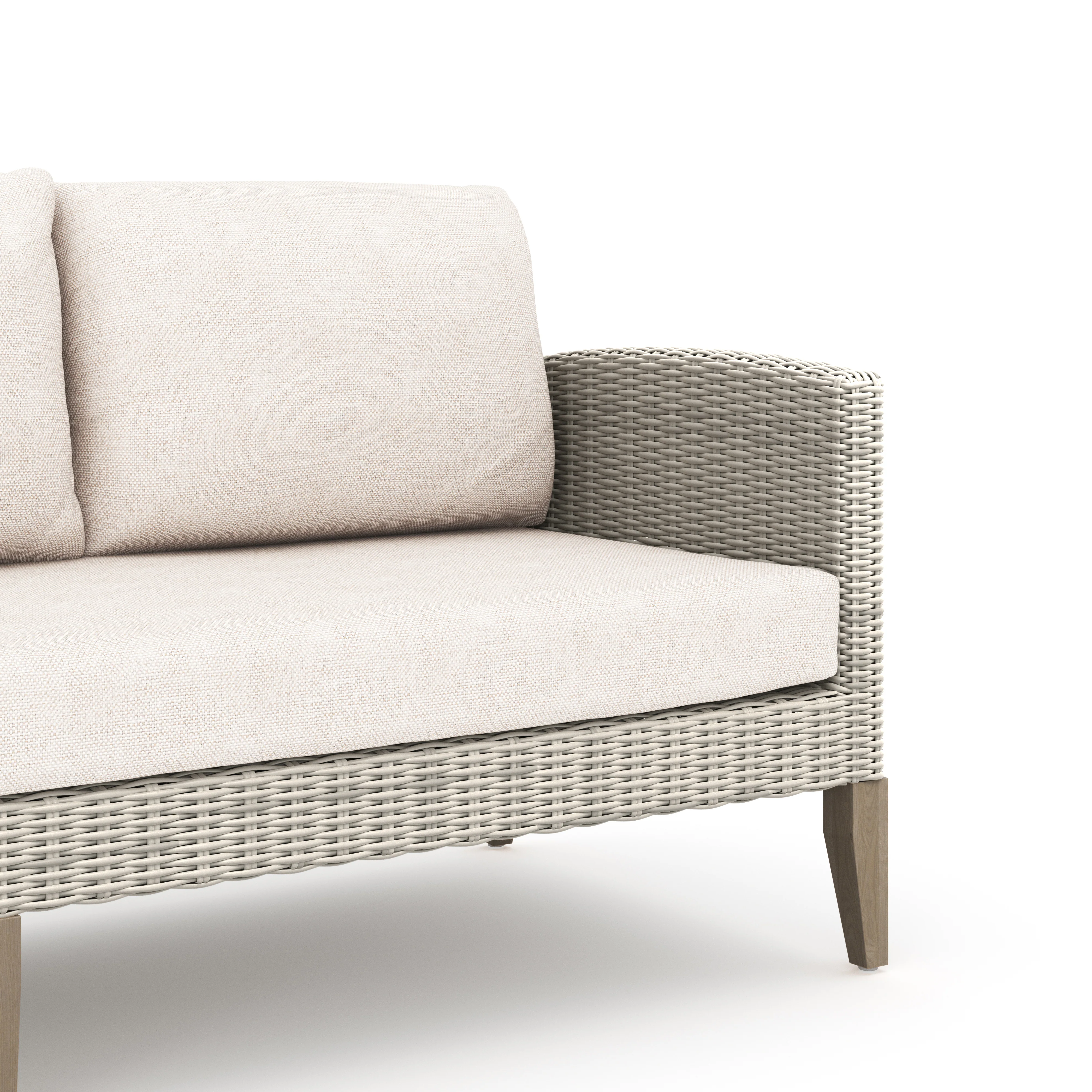 Carezza 5 Pc Set - Sofa, 2 Club Chairs, 2 Stools- Taupe - Image 3