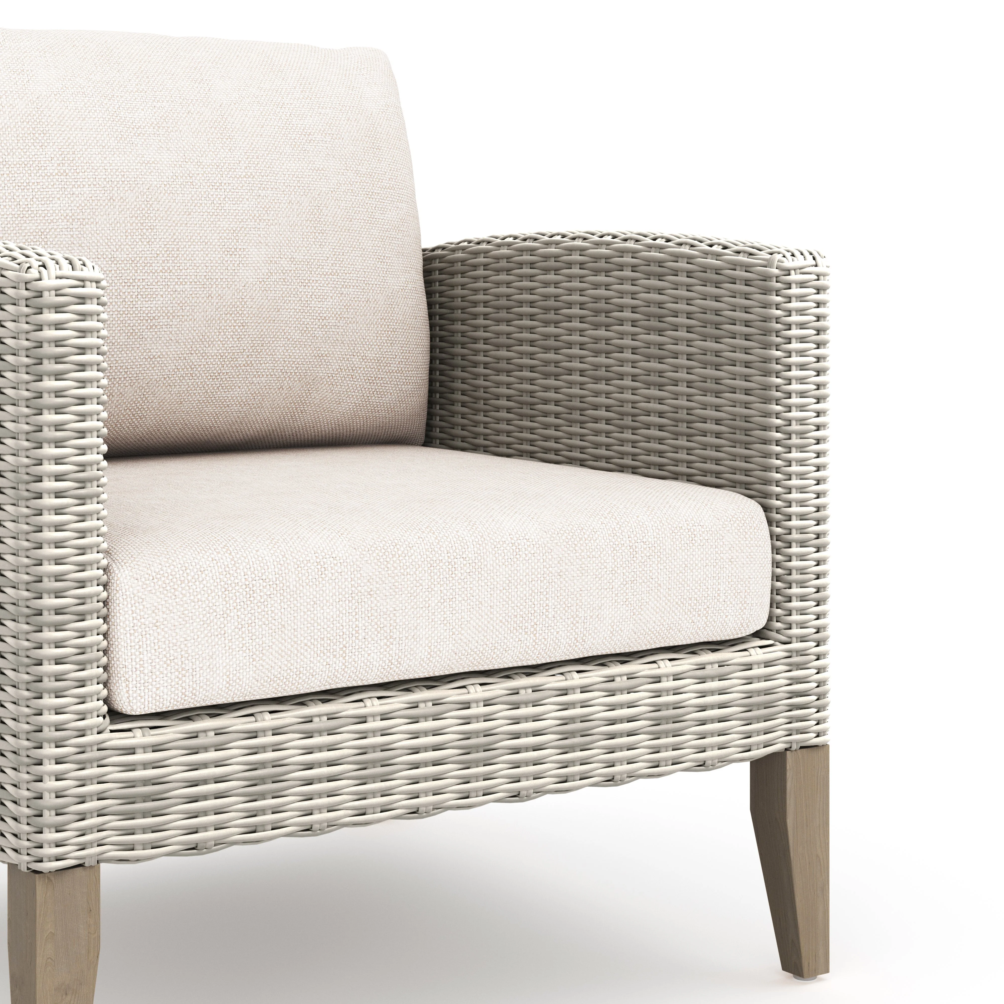 Carezza 5 Pc Set - Sofa, 2 Club Chairs, 2 Stools- Taupe - Image 7