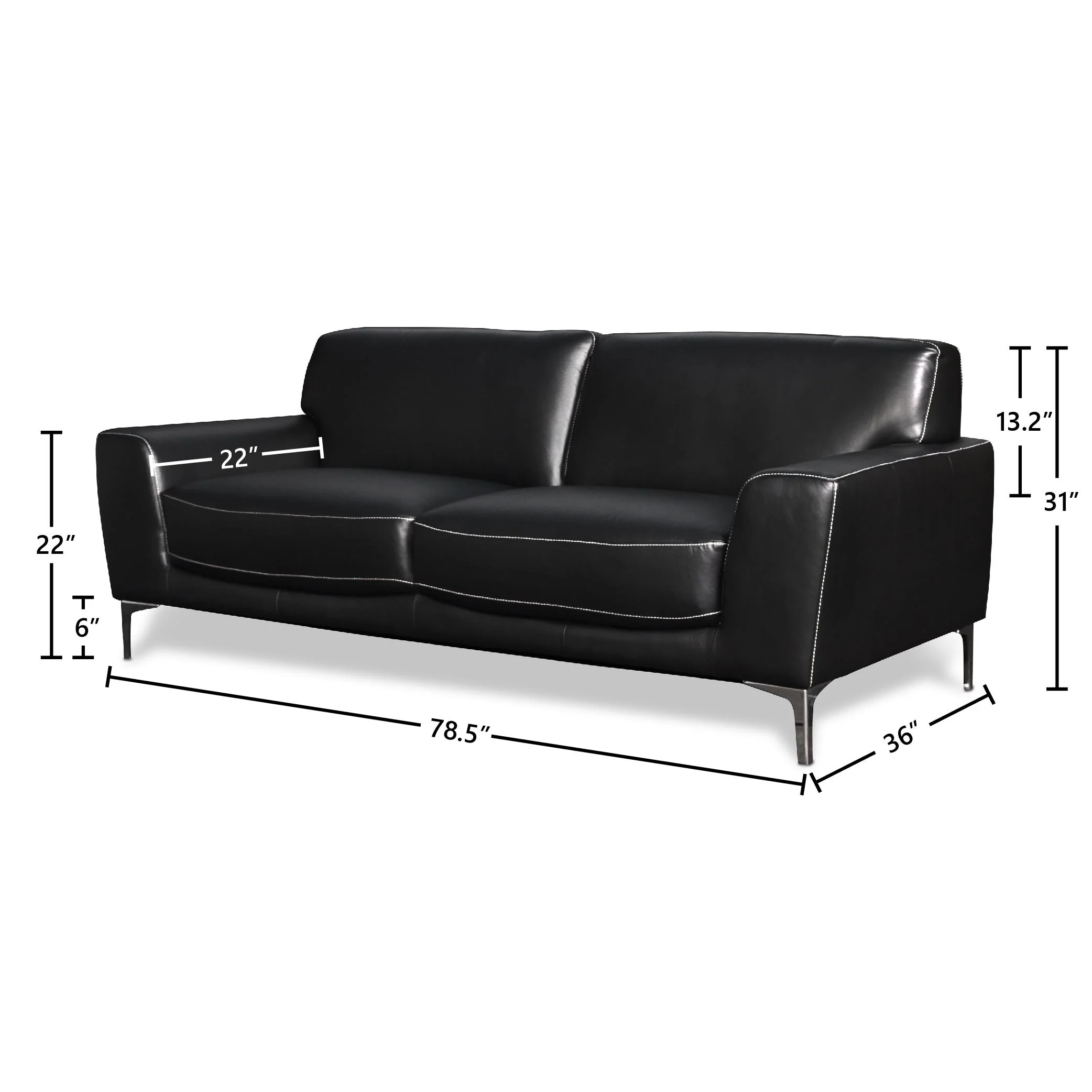 CARRARA SOFA-BLACK - Image 5