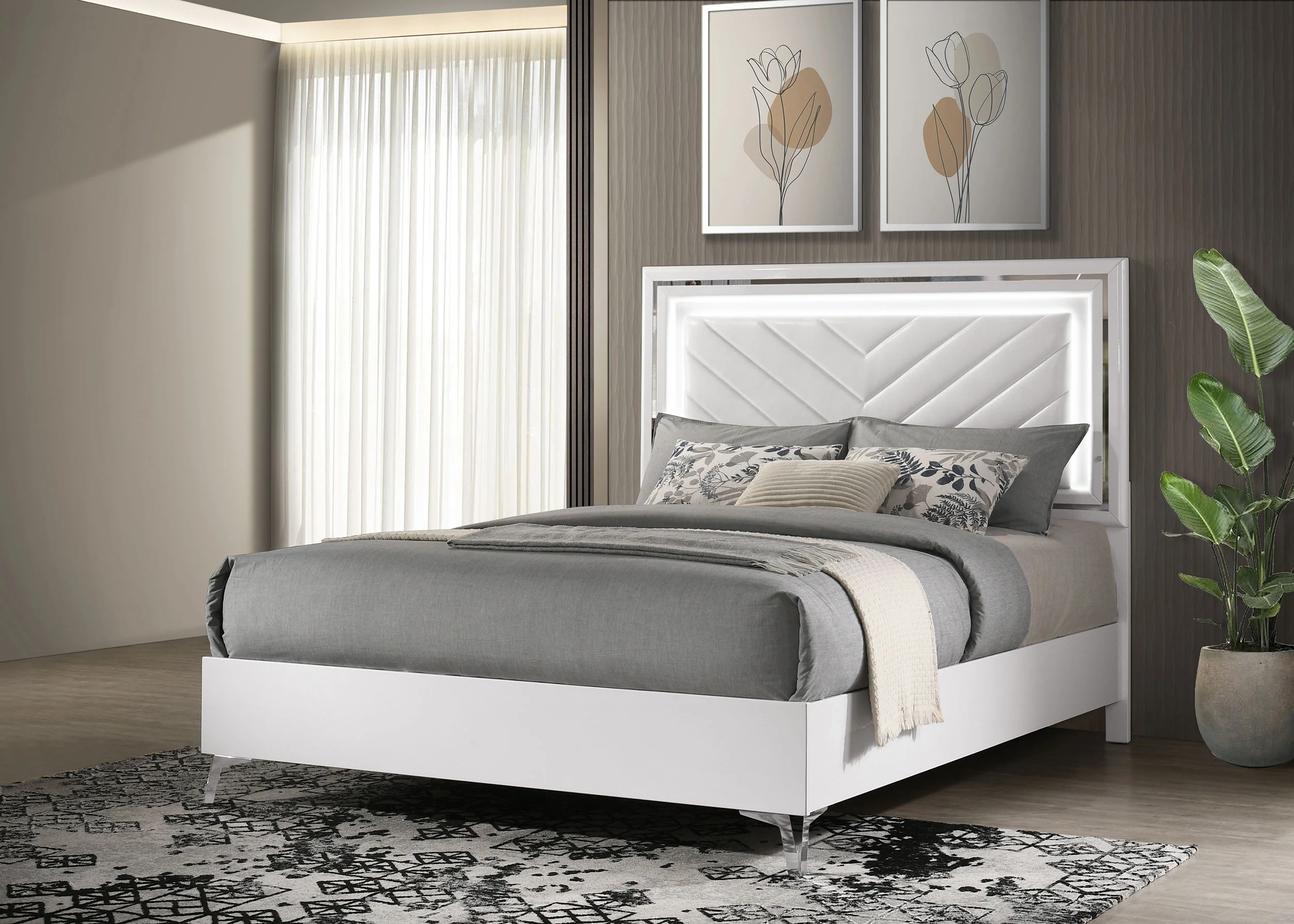 Cassia Panel Bed with LED Lighting - Image 2
