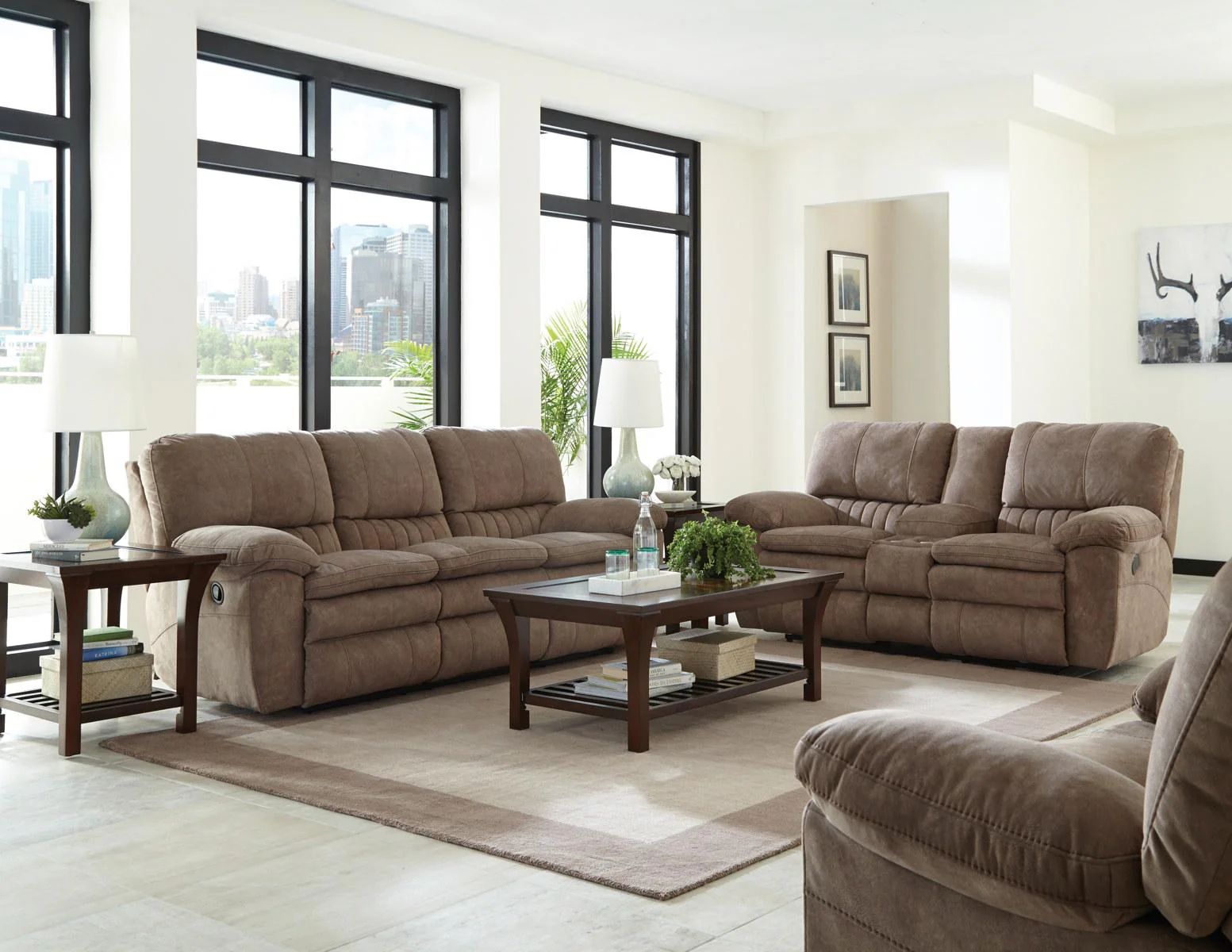 Catnapper Reyes Lay Flat Reclining Sofa in Portabella 2401 - Image 3