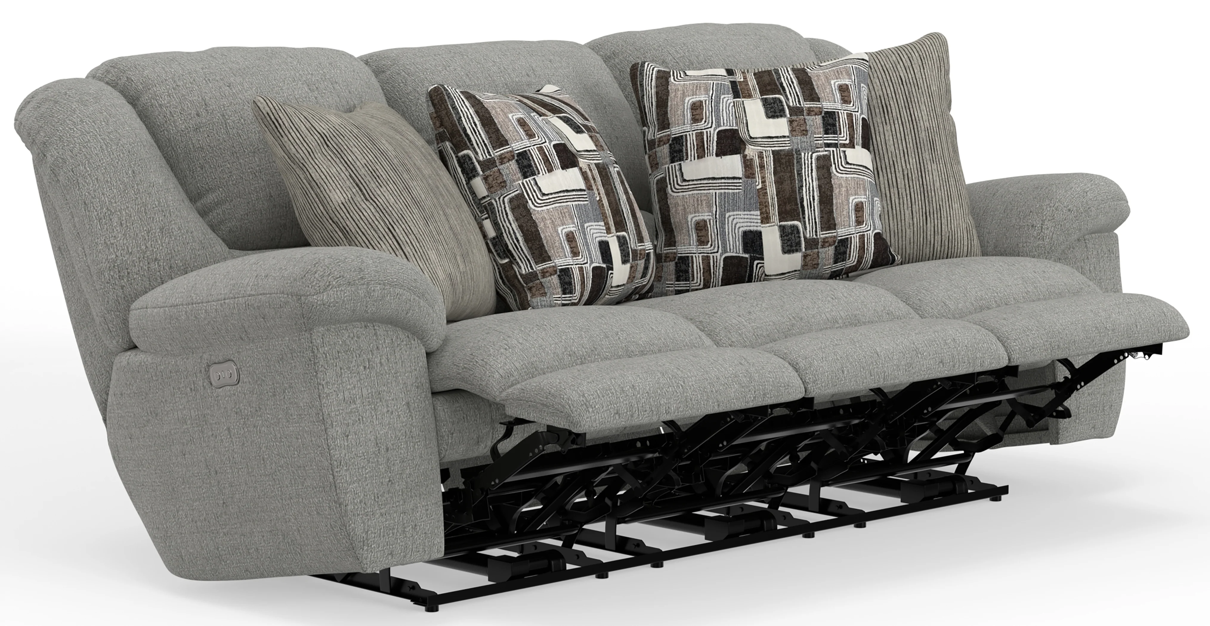 Trifecta Power Sofa w/3 Recliners and Drop Down Table