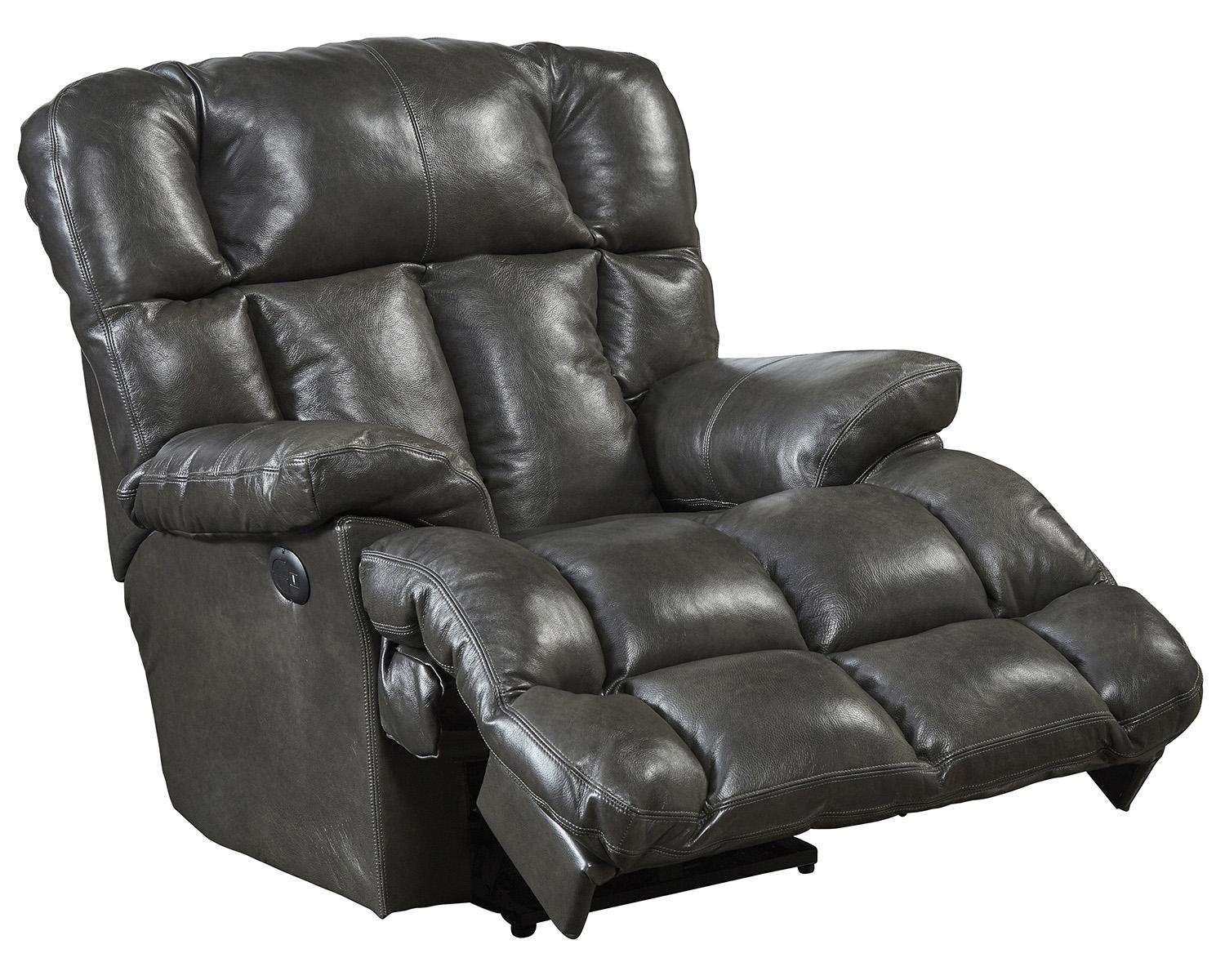 Catnapper Victor Chaise Rocker Recliner in Steel - Image 3