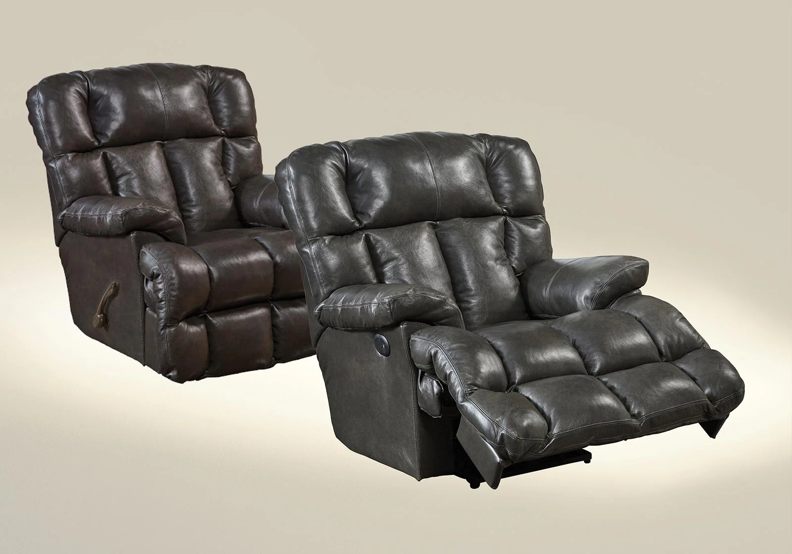 Catnapper Victor Chaise Rocker Recliner in Steel - Image 4