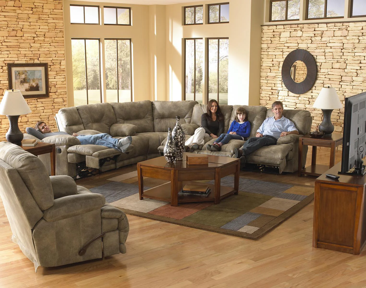 Catnapper Voyager Lay Flat Recliner in Brandy - Image 5