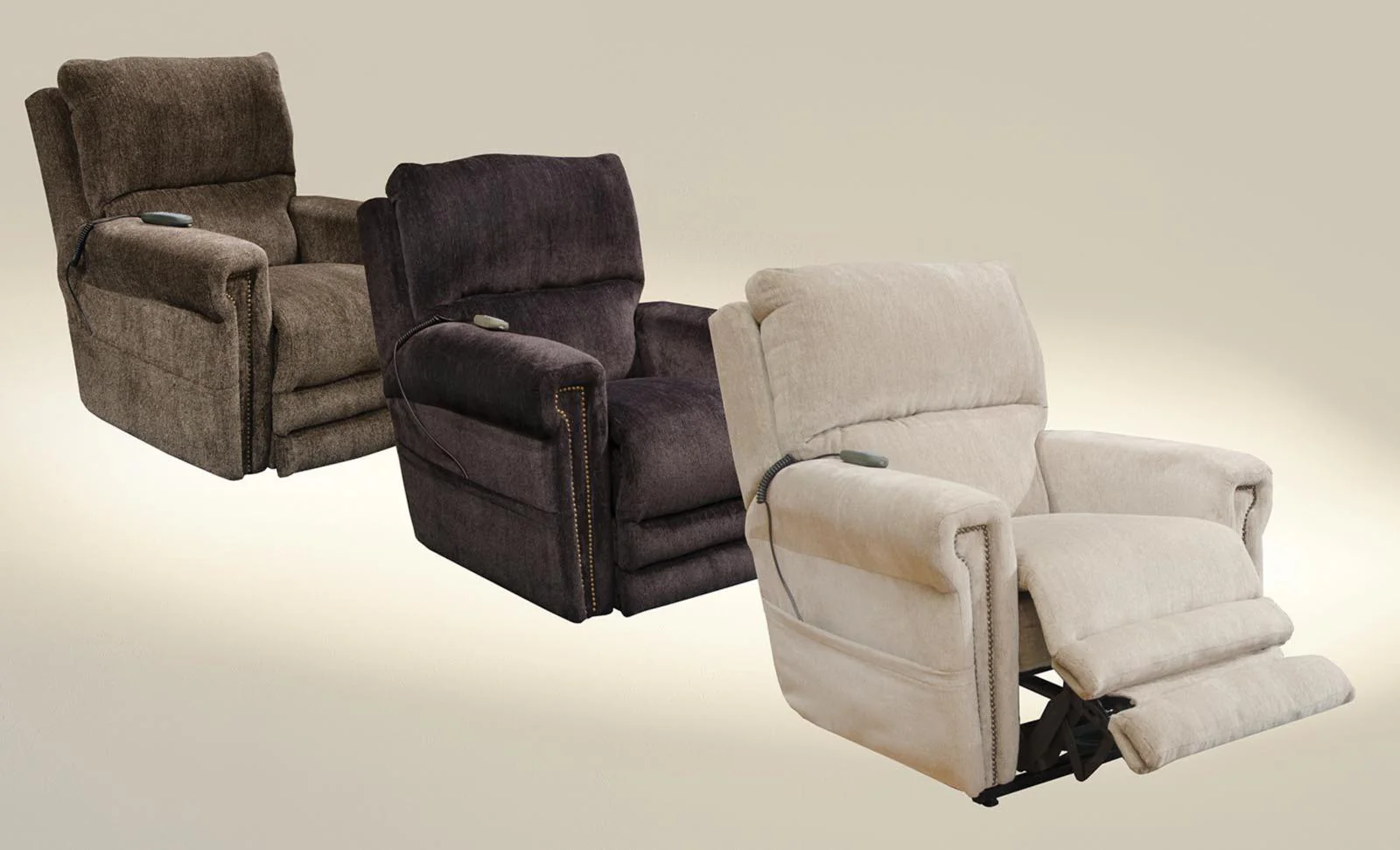 Catnapper Warner Power Headrest w/Lumbar Power Lay Flat Recliner in Slate 764862 - Image 2