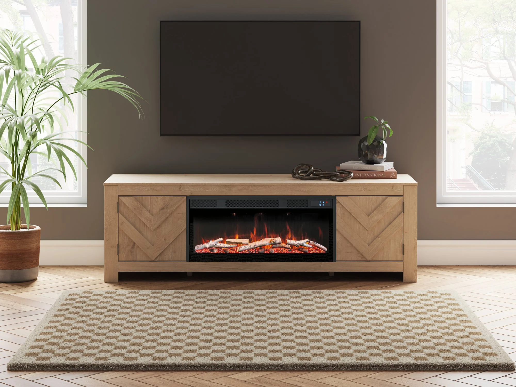 Cayboni 71" TV Stand with Electric Fireplace - Image 16