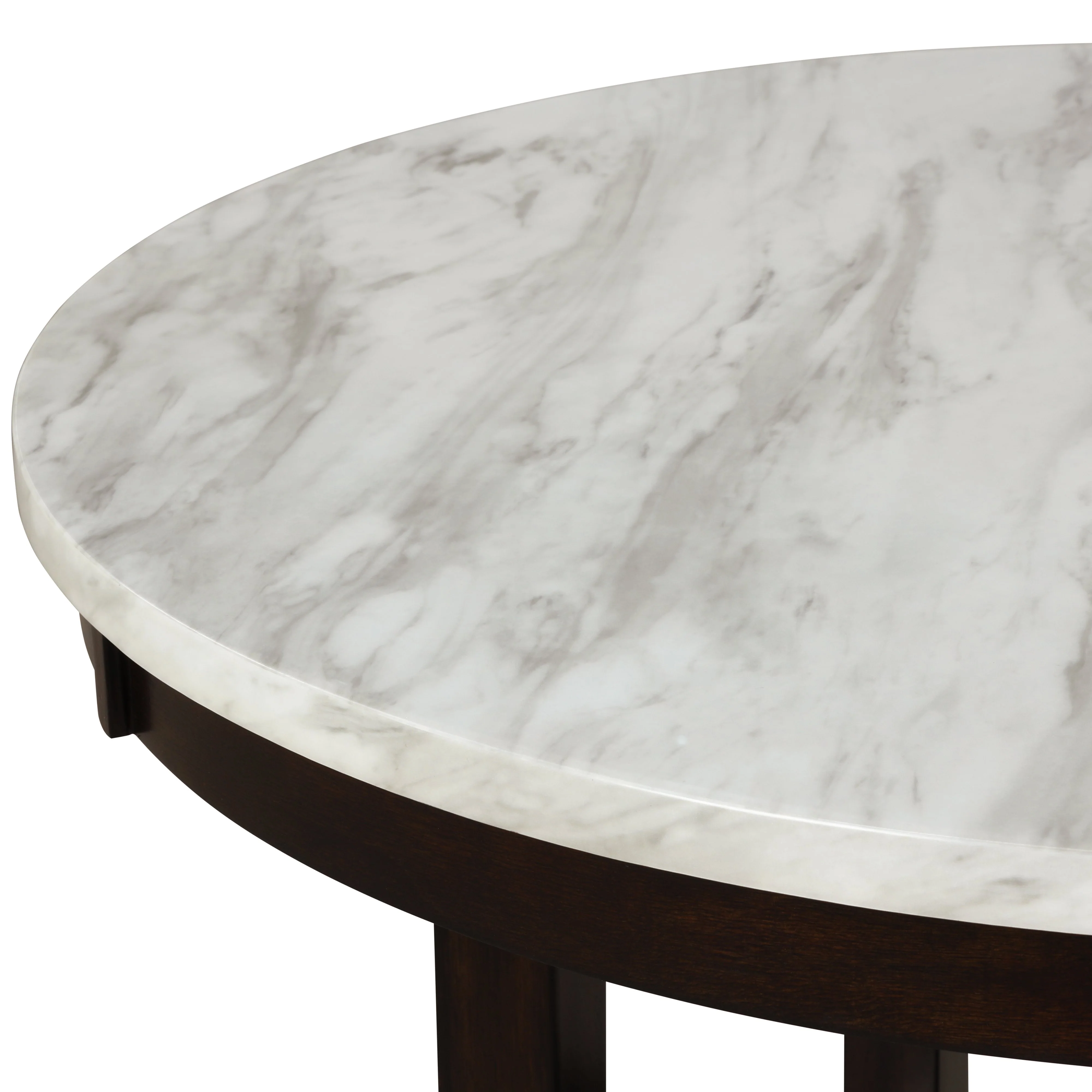 Celeste 42" Round Counter Table-Espresso/Faux Marble - Image 3