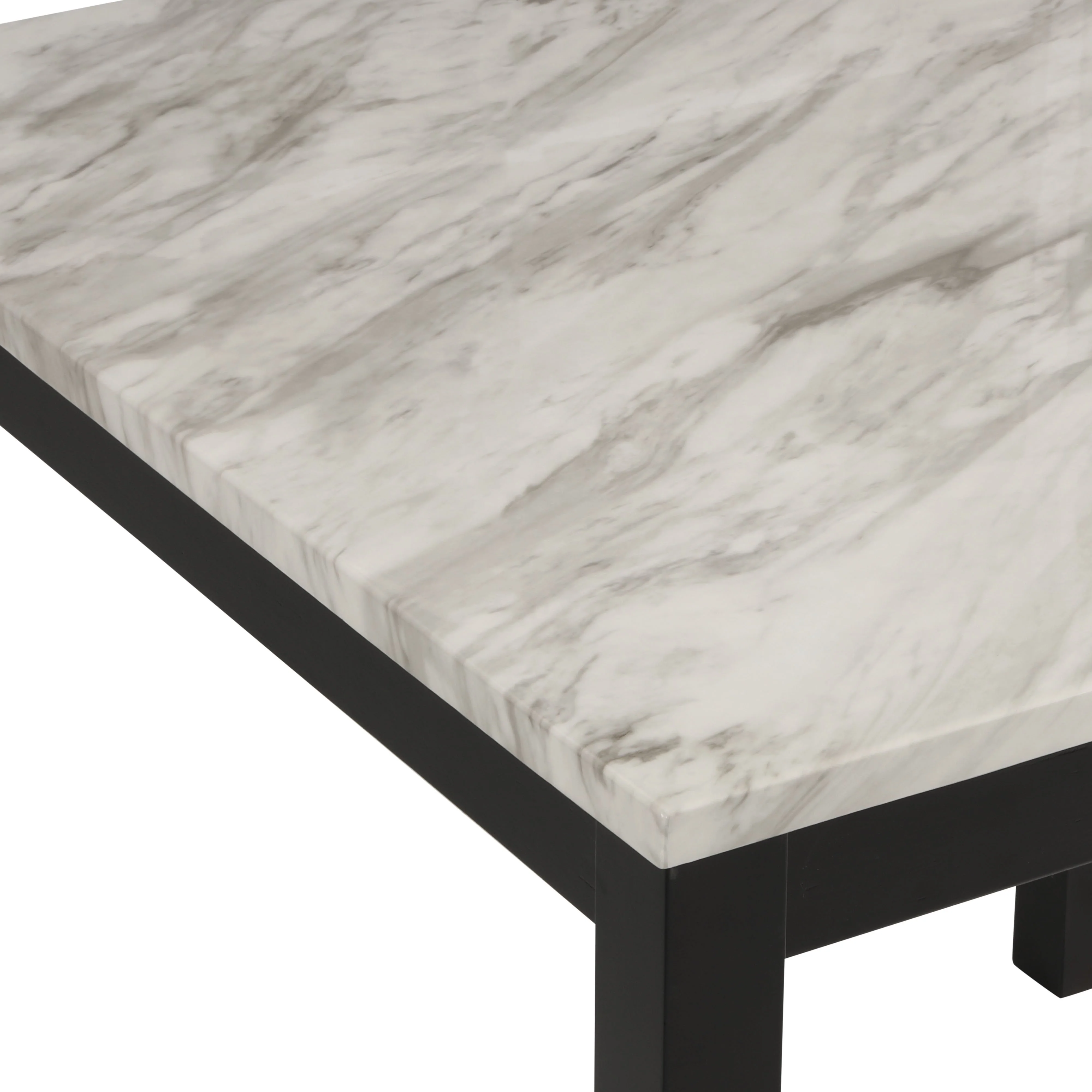 Celeste 5Pc 42" Marble Finish Counter Table & 4 Chairs-Blue - Image 5